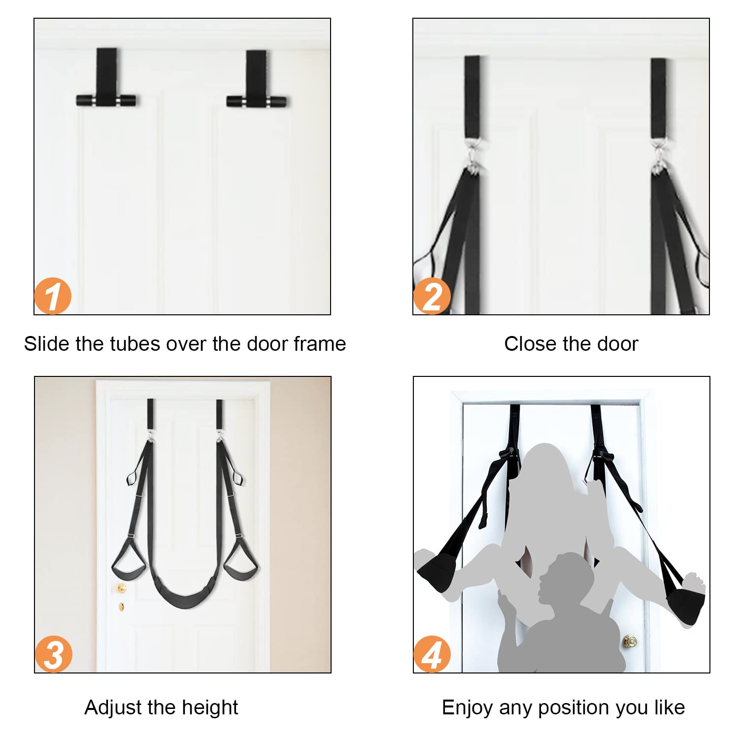 SEXY SLAVE Door Sex Swing with Seat, Adult Sex Toys Bondage Love Slings for Adult Couples with Adjustable Straps, Holds up to 300lbs: Door Swing