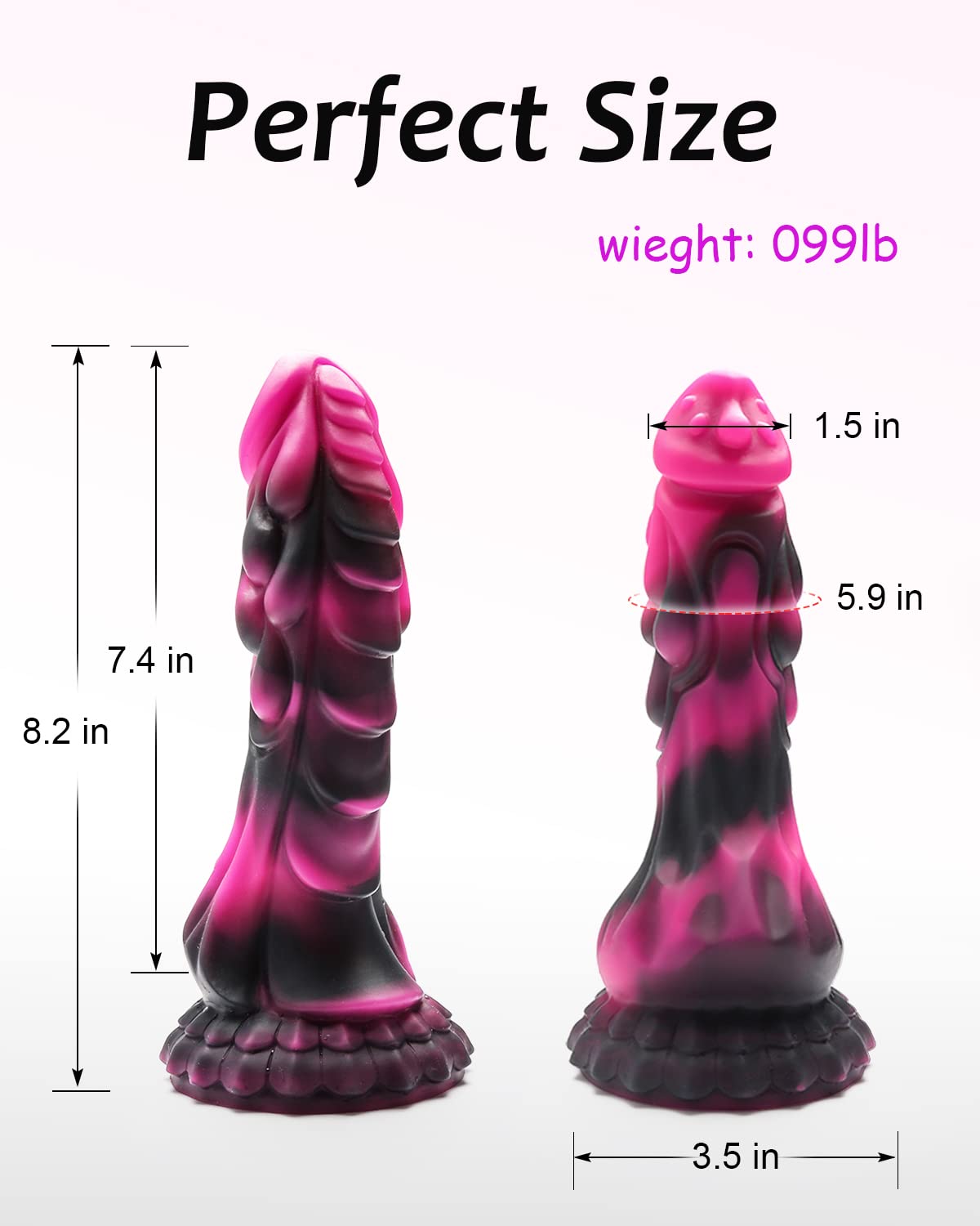 Sex Toy Realistic Silicone Dildo, 8.2 Inch Dragon Lifelike Fantasy Dildo, Soft Liquid Material Dildo with Textured for G-Spot Pleasure, Body Safe Material Adult Sex Toys for Women Men and Couple: Purple&Black