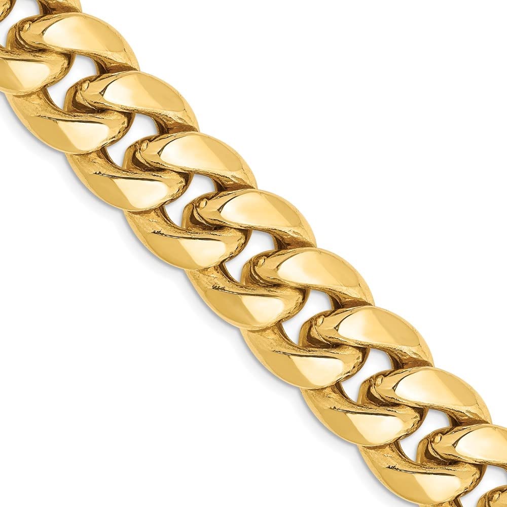 Auriga Fine Jewelry 10K Yellow Gold 13.2mm Semi-Solid Miami Cuban Chain Necklace for Men 22"", AFJ-QG-10BC164-22-MG: Auriga Fine Jewelry 10K Yellow Gold 13.2mm Semi-Solid Miami Cuban Chain Necklace for Men 22"", AFJ-QG-10BC164-22-MG