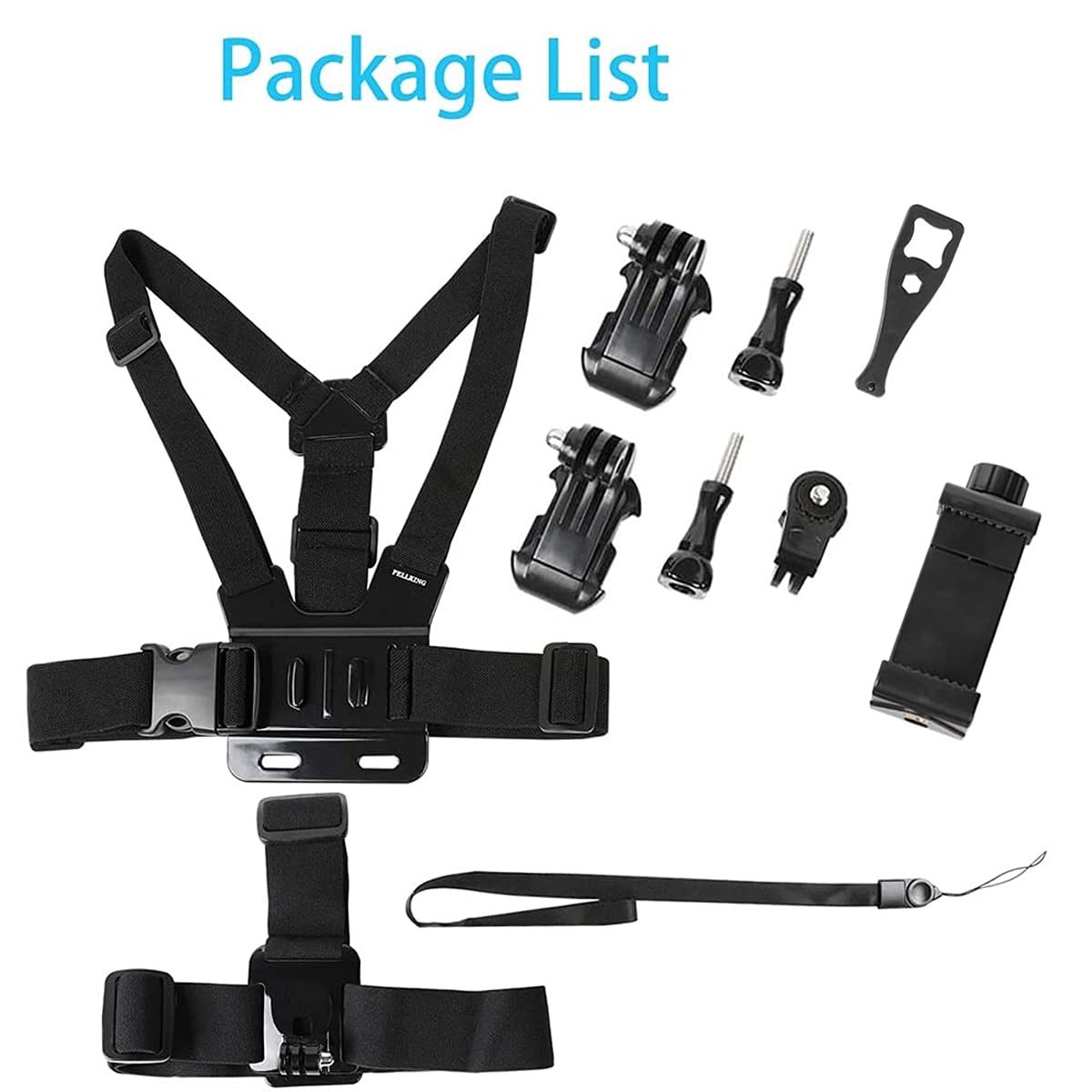 PellKing Mobile Phone Chest Strap Harness Mount Head Strap Holder Kit for POV/VLOG,Cell Phone Clip Compatible with iPhone,Samsung,GoPro Hero 9, 8,7, 6, 5, 4, 3,2, 1,AKASO,DJI Osmo,and Action Cameras…: PellKing Mobile Phone Chest Strap Harness Mount Head Strap Holder Kit for POV/VLOG,Cell Phone Clip Compatible with iPhone,Samsung,GoPro Hero 9, 8,7, 6, 5, 4, 3,2, 1,AKASO,DJI Osmo,and Action Cameras…