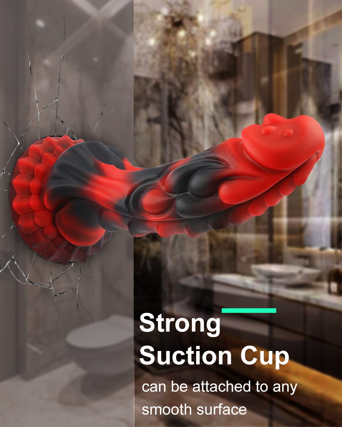 Sex Toy Realistic Silicone Dildo, 8.2 Inch Dragon Lifelike Fantasy Dildo, Soft Liquid Material Dildo with Textured for G-Spot Pleasure, Body Safe Material Adult Sex Toys for Women Men and Couple: Red&amp;Black