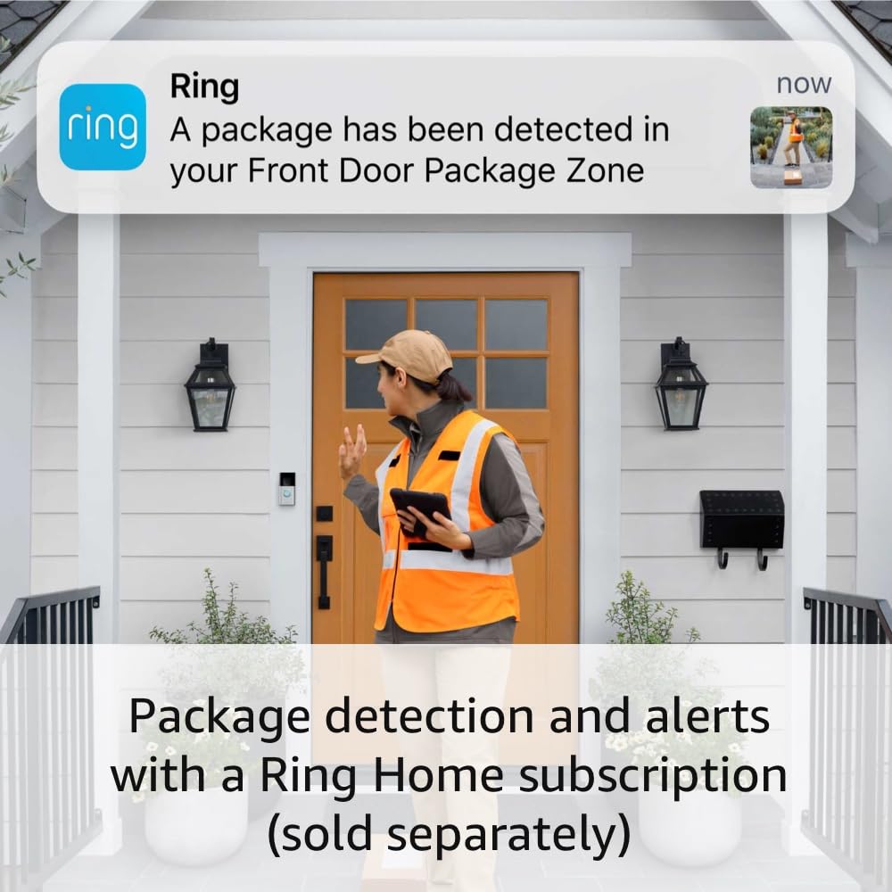 Ring Battery Doorbell, Head-to-Toe Video, Live View with Two-Way Talk, and Motion Detection & Alerts (2024 release), Venetian Bronze: Satin Nickel 1 Doorbell