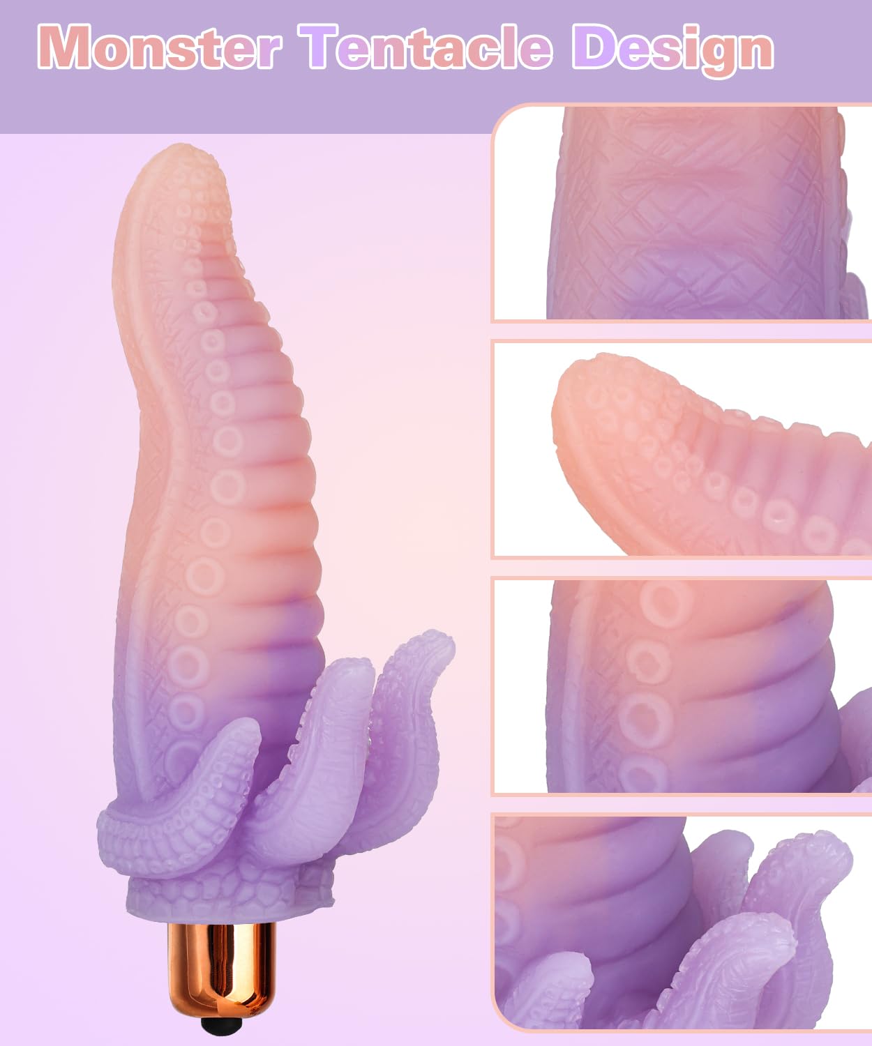 Tentacle Vibrator for Men Women - Mini Monster Vibrator with 10 Vibration Modes Body-Safe Flexible Silicone Bullet Clitoral Vibrators Stimulator G-spot Dildos Adult Sex Toys for Male Female Couple