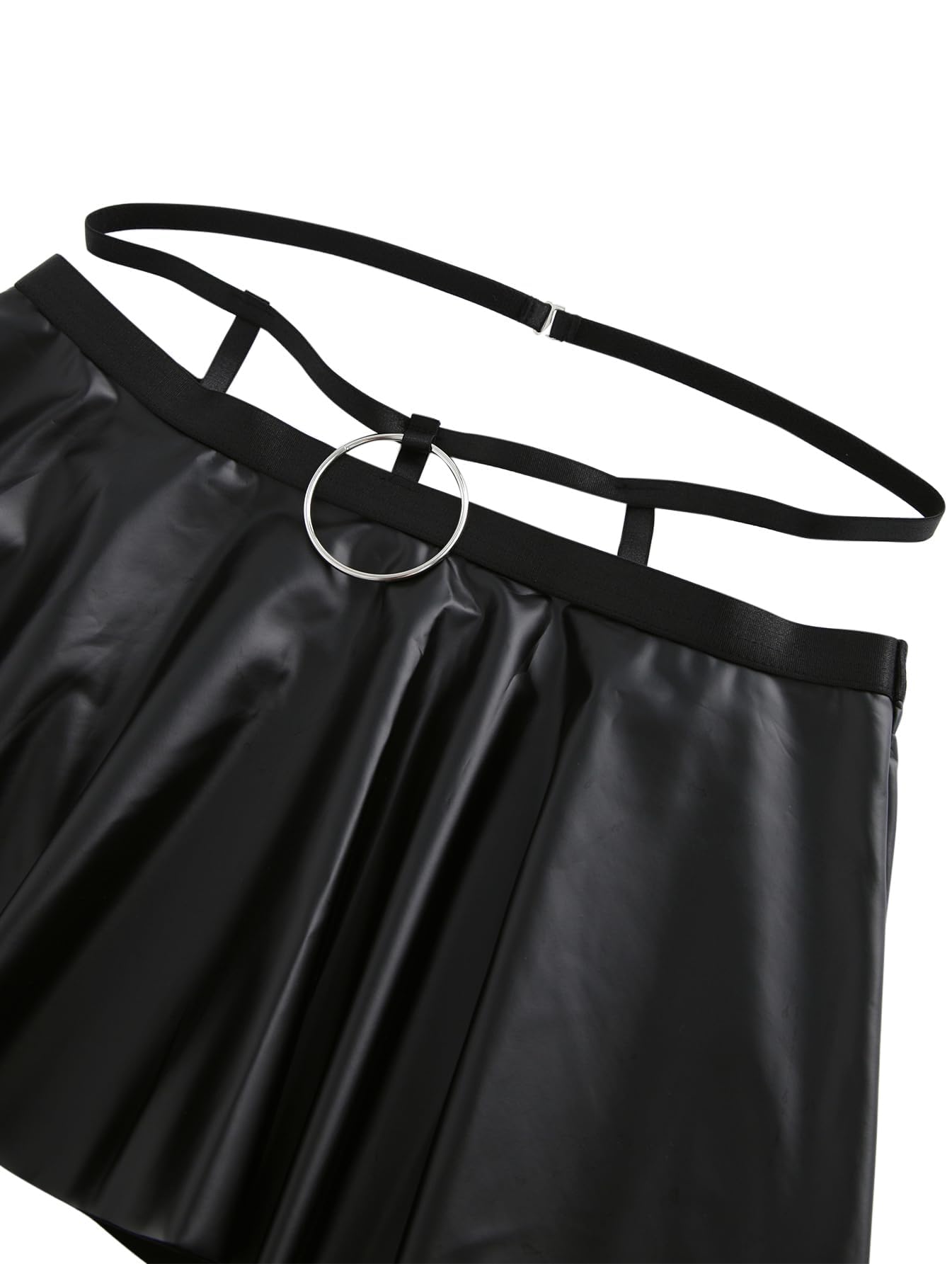 Lilosy Sexy Stocking Chocker Strappy Underwire O Ring Push Up Garter Belt Women Skirt 5 Piece: Medium Black