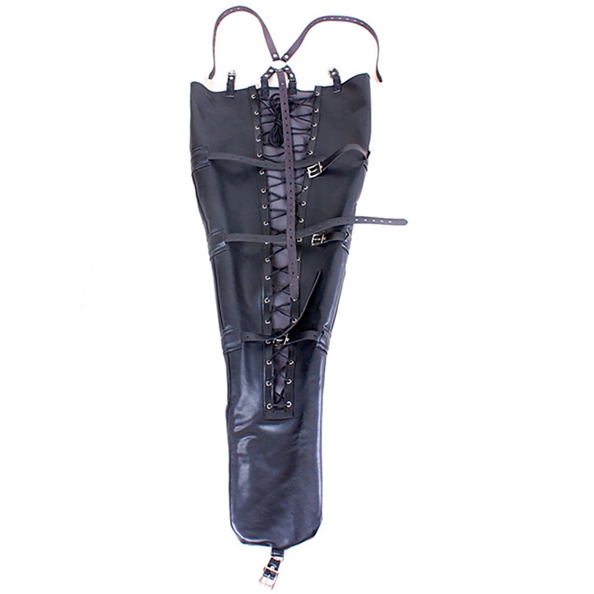BDSM Body Bondage Bag Sexy Dress Up Mermaid Restraints Leggings Adult Sex Toys Bundle Leather Restraint Supplies Leg Binder (Padlock 6 Pieces)