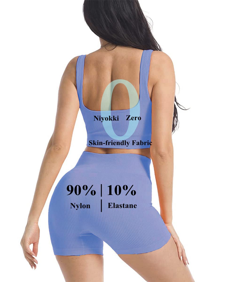 niyokki Workout Sets for Women Seamless Crop Tops Leggings Matching 2 Pieces Outfits Two Piece Yoga Workout Outfits: niyokki Workout Sets for Women Seamless Crop Tops Leggings Matching 2 Pieces Outfits Two Piece Yoga Workout Outfits