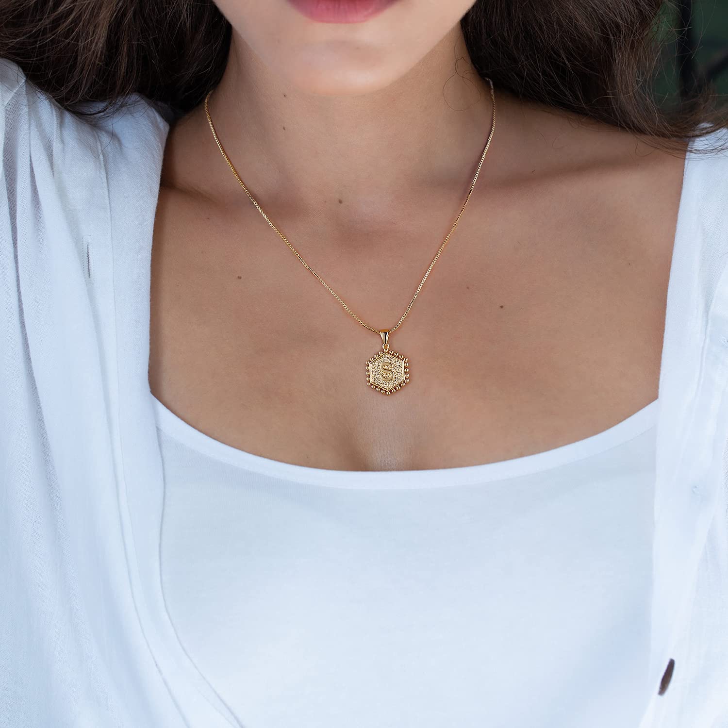 M MOOHAM Layered Initial Necklaces for Women, 14K Real Gold Plated Layered Necklaces for Women Initial Necklaces Paperclip Chain Necklaces for Women Gold Necklace for Women Gold Jewelry for Women thumbnail 3
