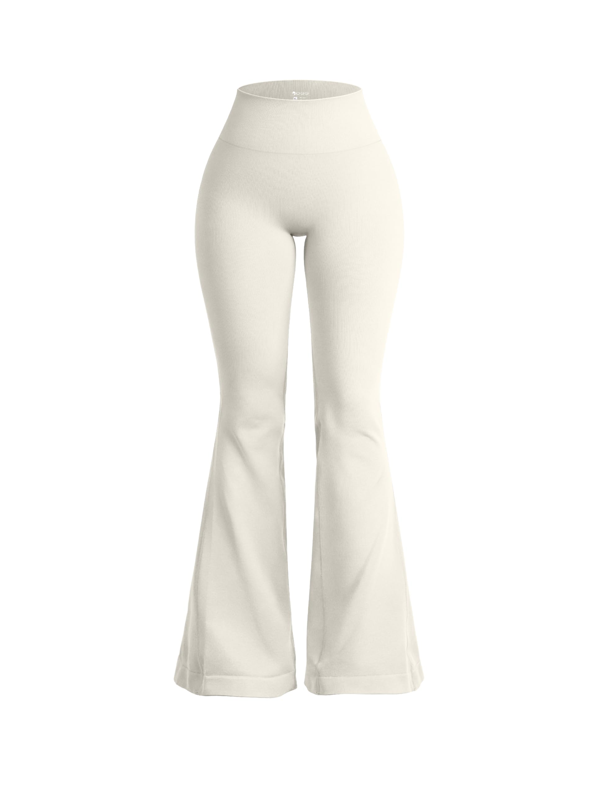 OQQ Women's Flared Pants High Waisted Yoga Leggings Stretchy Bell Buttom Wide Leg