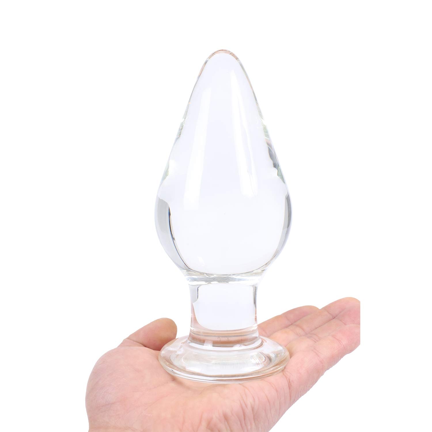 Epichao Huge Head Glass Butt Plug Crystal Anal Plug Bum Plug Bomb Plug Anal Trainer Anal Expander Training Sex Toy (): 2.95"