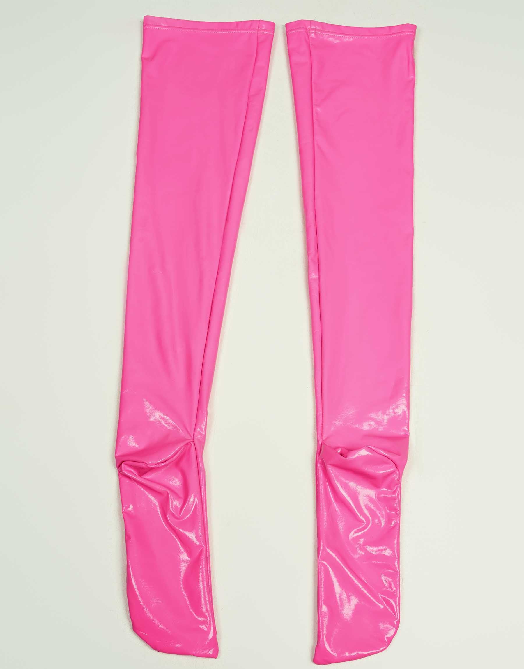 Mobbunny Thigh Stockings PU Leather Socks Thigh High Stockings Shiny Over Knee Long Boot Sock Accessory Pink White