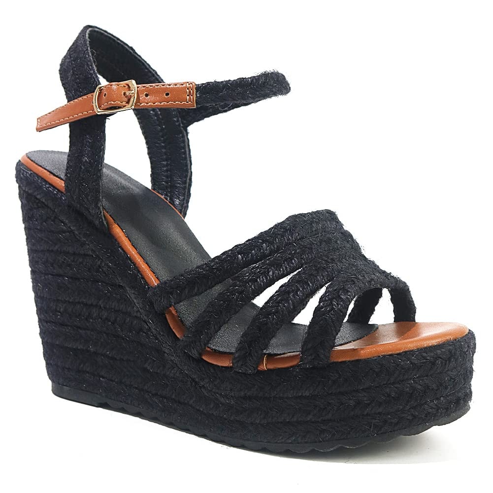 mikarka Sandals for Women, Platform Ankle Strap Womens Sandals Open Toe Espadrille Wedge Sandals for Women Concise Casual Summer Womens Shoes - Image 1