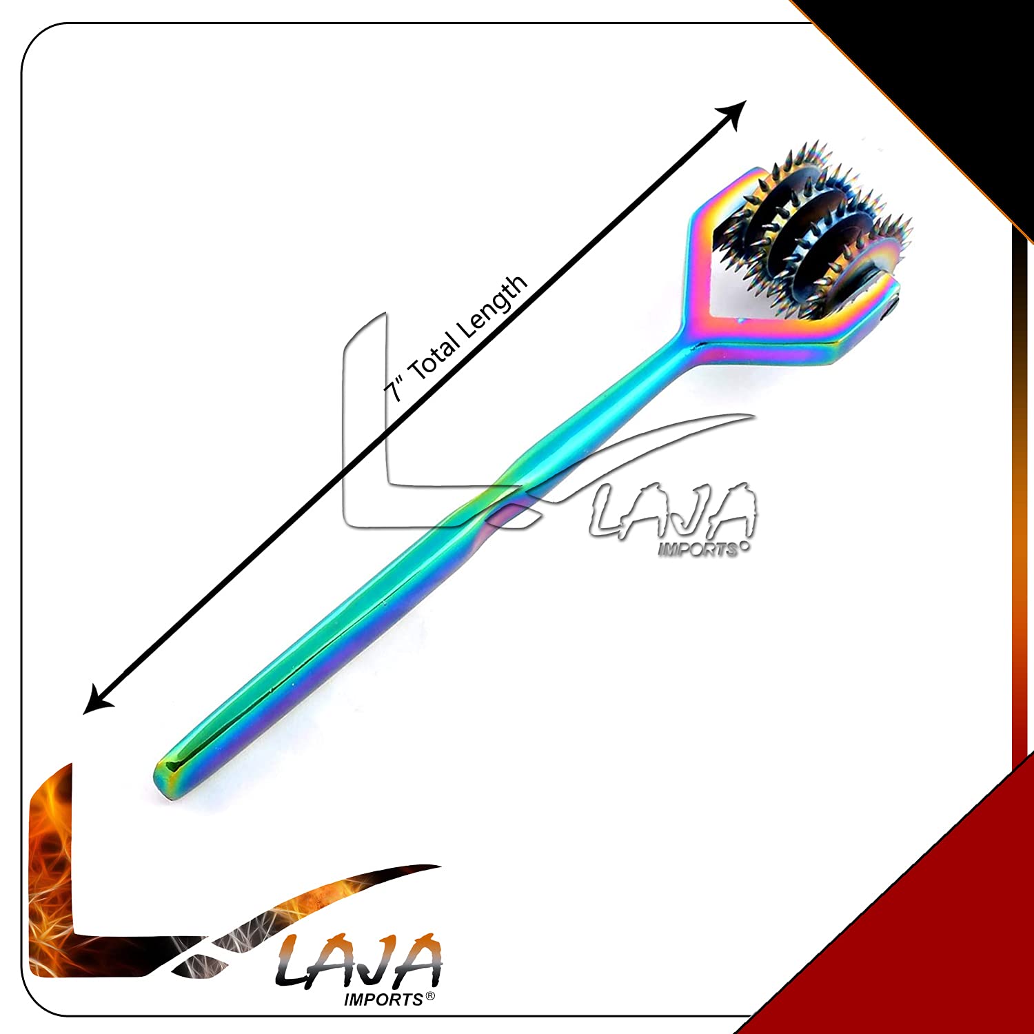 Laja Imports Wartenberg Wheel - Strong Sensation Pinwheel (4 Head) Rainbow Color for Educational Use