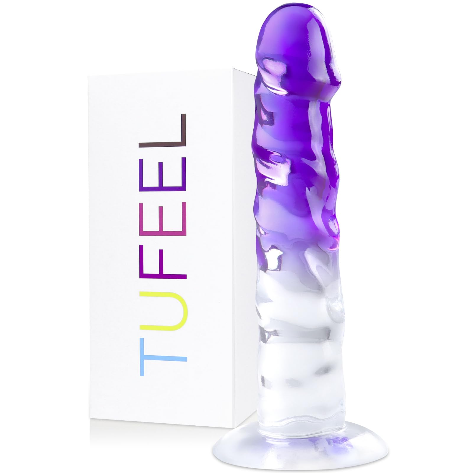 Sex Toy Realistic  Dildo for Women - TUFEEL G Spot Adult Toys, Gradient Clear Penis with Strong Suction Cup, Soft Lifelike Dick for Beginner & Couples Anal Vaginal Sexy Play, Strap-on Pleasure: Dark Purple