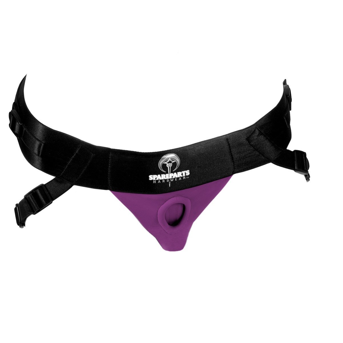 SpareParts HardWear Joque (Double Strap) Harness Adjustable and Washable Size A, Belt 20-50Inch HIPS, Leg Straps 10-16Inch: 35-65 Inch (Pack of 1) Purple