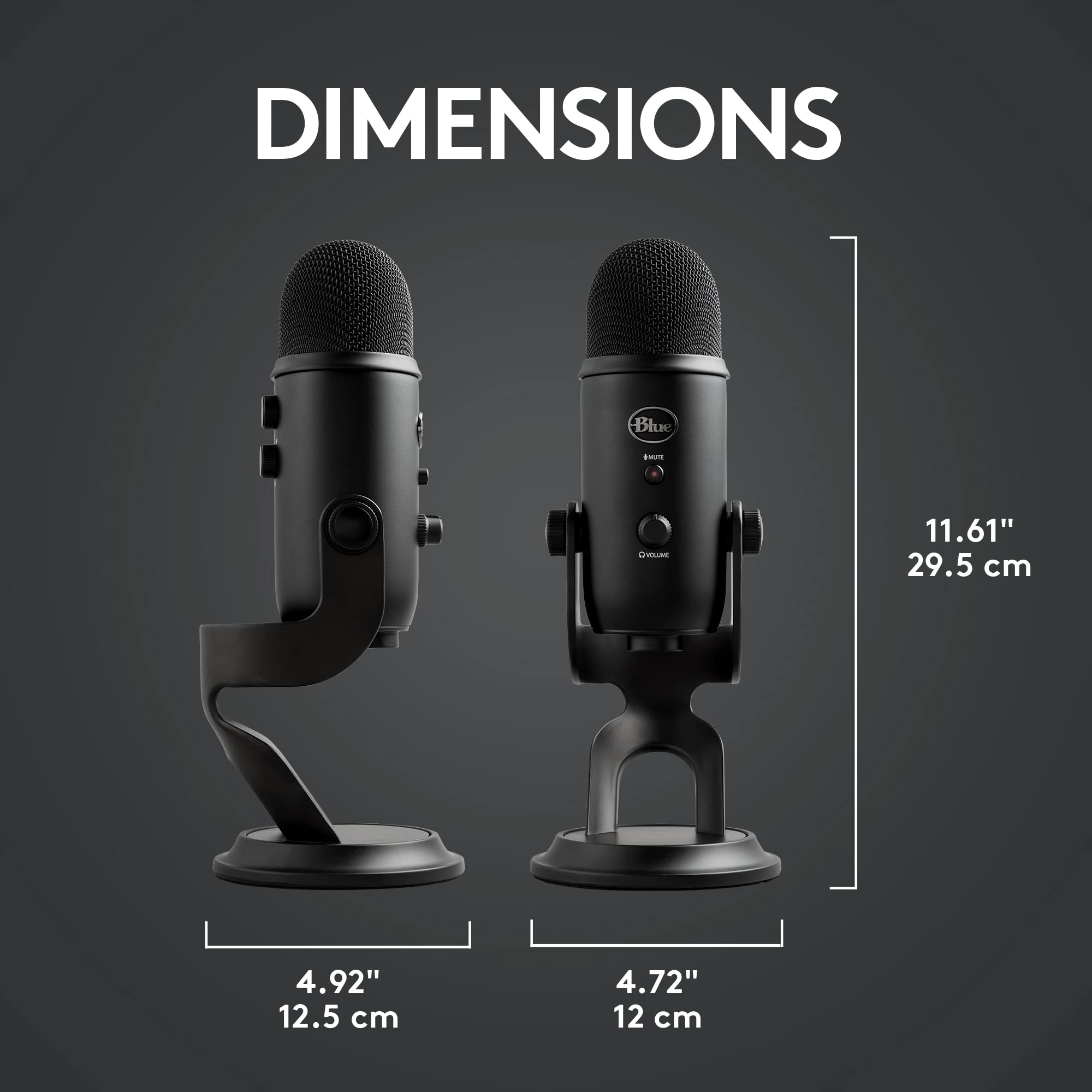 Logitech for Creators Blue Microphones Yeti USB Microphone (Blackout): Mic + Streaming Kit Blackout