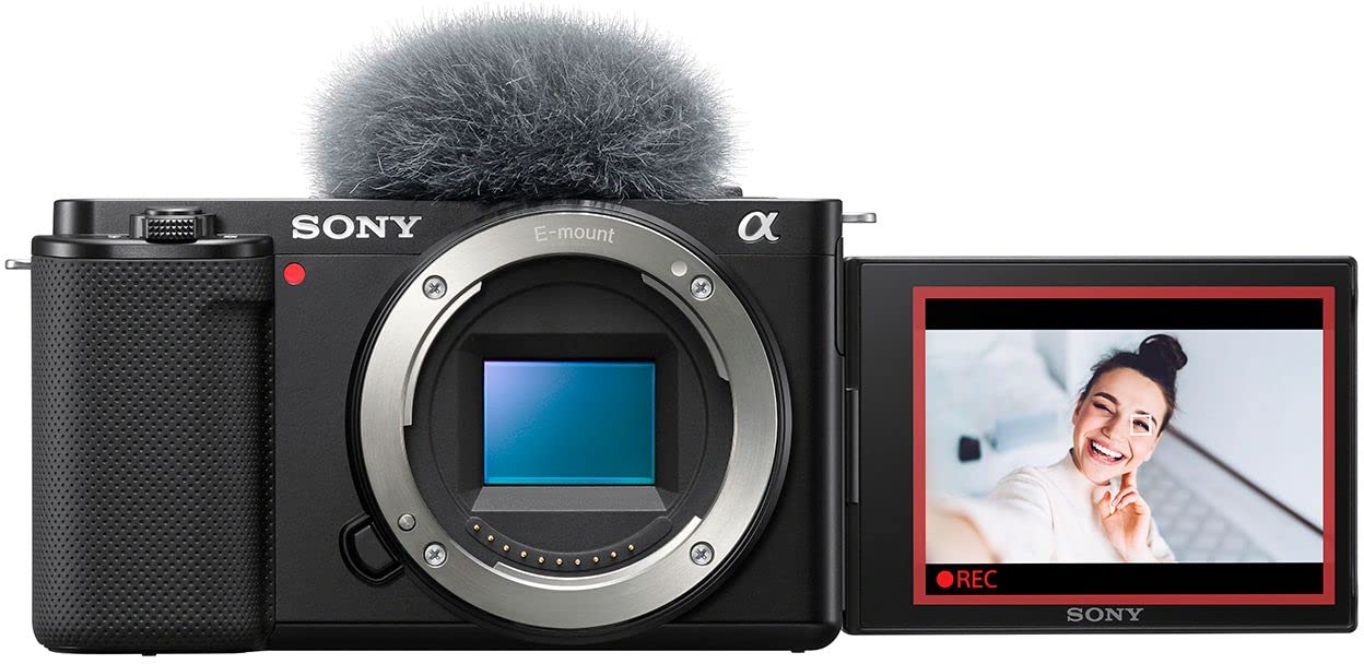 Sony Alpha ZV-E10 - APS-C Interchangeable Lens Mirrorless Vlog Camera Kit - Black: Black Base w/ Mic ECM-S1
