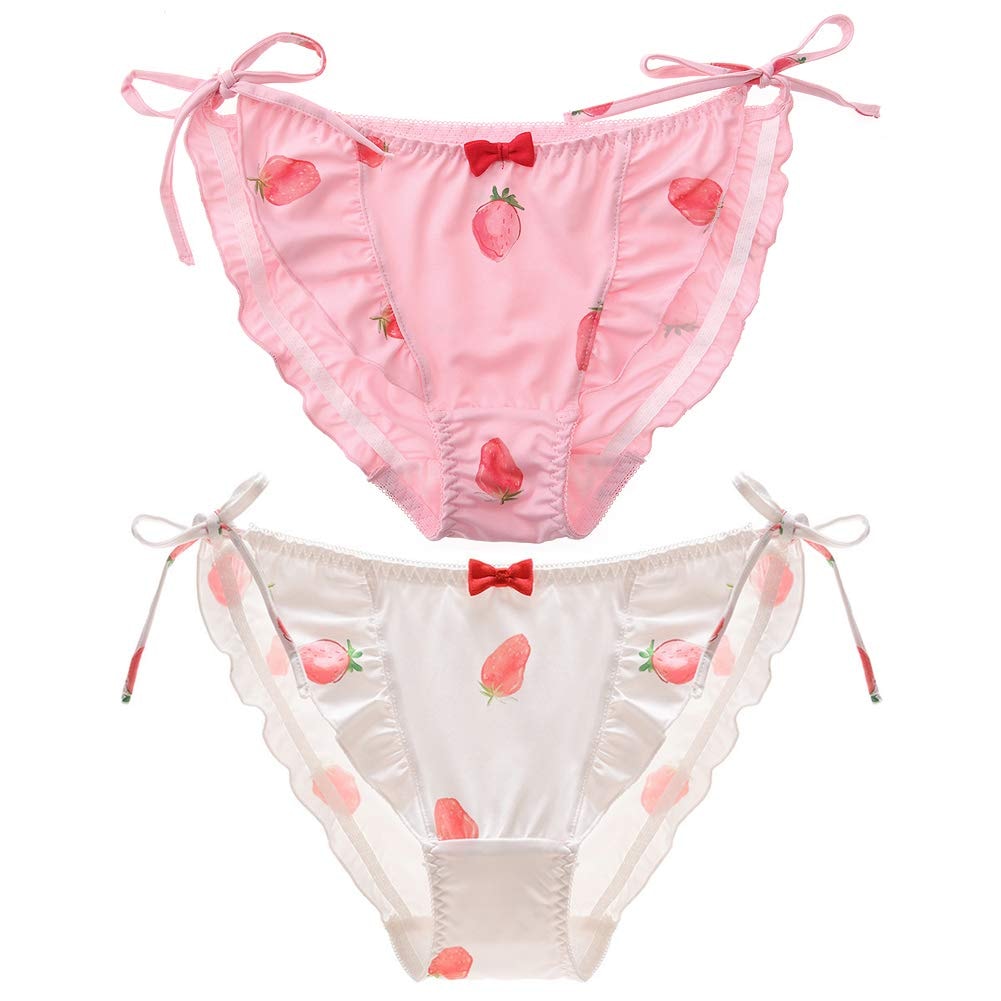 Joyralcos Japanese Stawberry Print Bikini Panties 2 Pack Briefs Cosplay Anime Underwear - Image 1