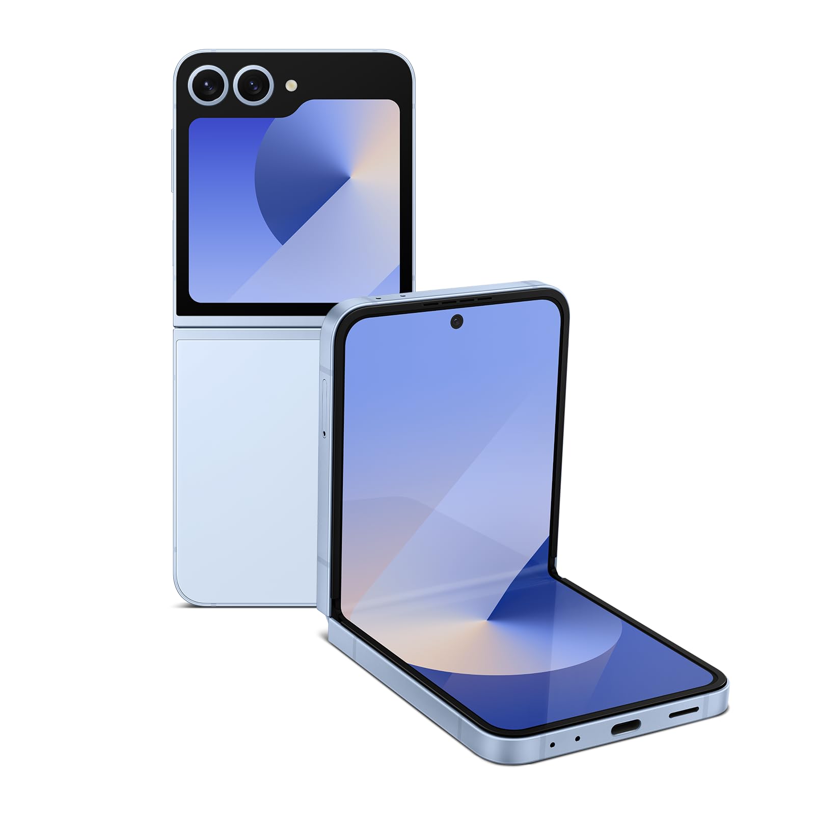 Samsung Galaxy Z Flip6, 512GB Unlocked Android Smartphone, FlexCam, Photo Assist, Camcorder Mode, Live Interpreter, Foldable Design, Pocket-Sized Portability, 2024, US 1 Yr Warranty, Silver Shadow: Blue 256GB Phone Only