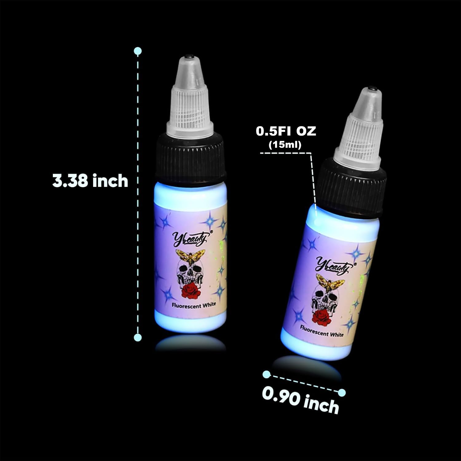 Tattoo Ink Set - Tattoo Inks Pigment Kit, 8 Color 1/2oz 15ml/Bottle Professional Tattoo Fluorescent Ink & Tattoo Equipment for Halloween Supplies (1/2 oz(15ml), 8Color): 16Color 1/2oz-15ml