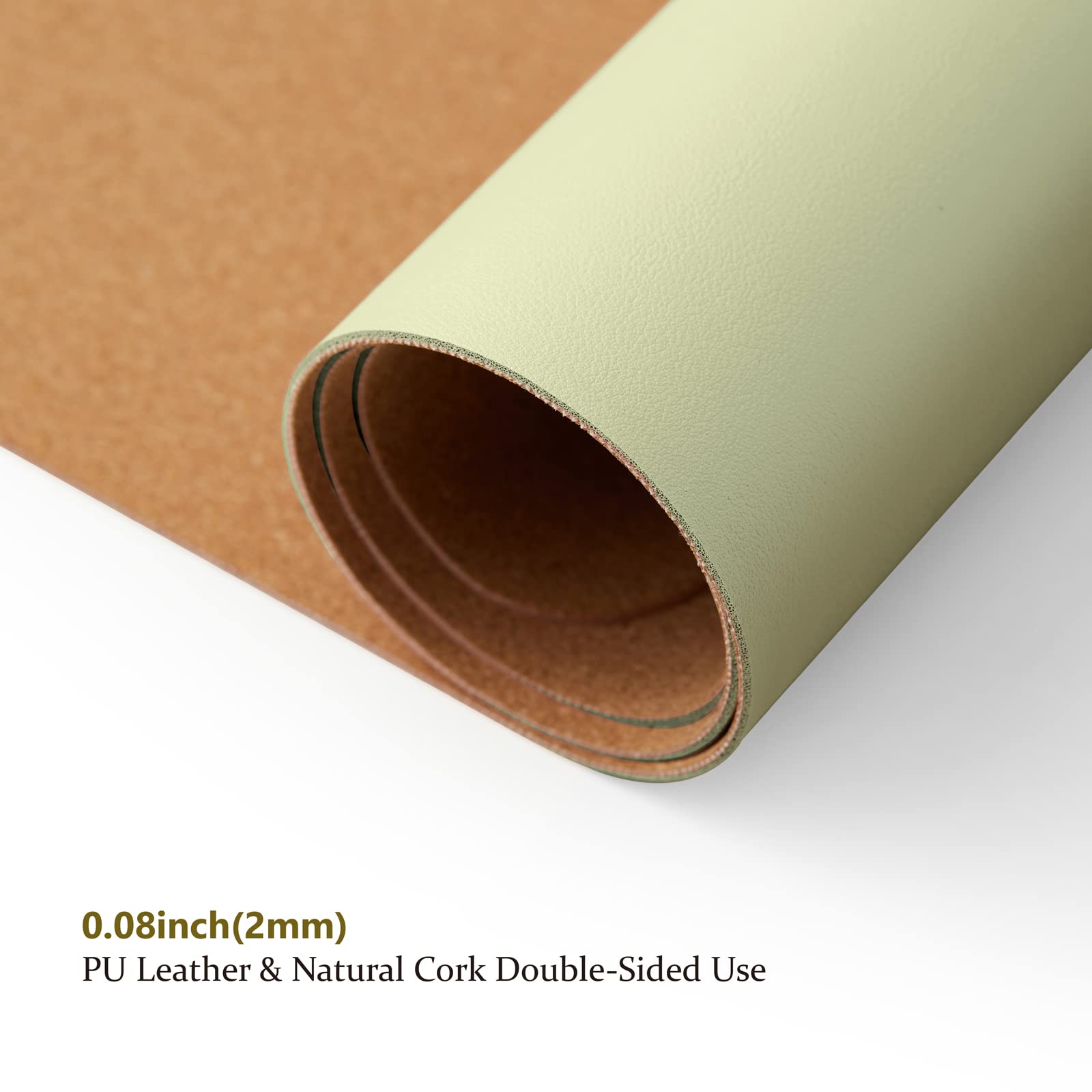 Cork Purple Desk Mat - Dual-Sided Desk Pad for Office and Home - Desk Organization and Accessories - Ideal for Large Mouse Pad and Desk Mats on Top of Desks(31.5"x 15.7"): Light Green 47.2"x 17"