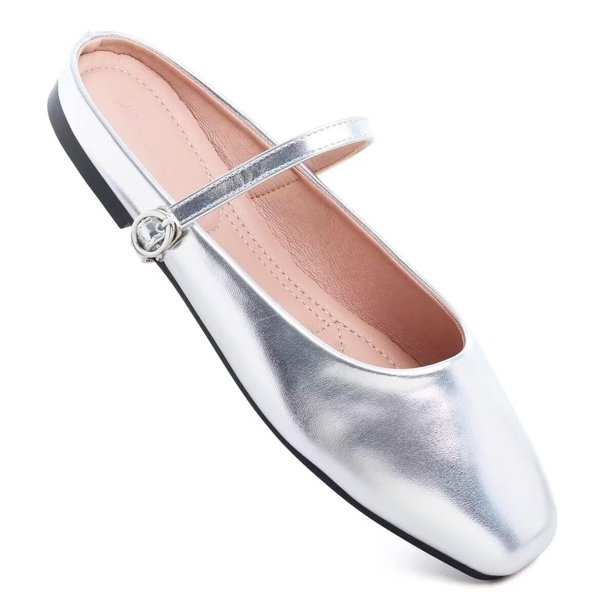 VFDB Women Mules Elegant Dressy Flats Closed Toe Microfiber Leather Shoes Adjustable Buckle Strap Mary Jane Casual Office Shoes thumbnail 7