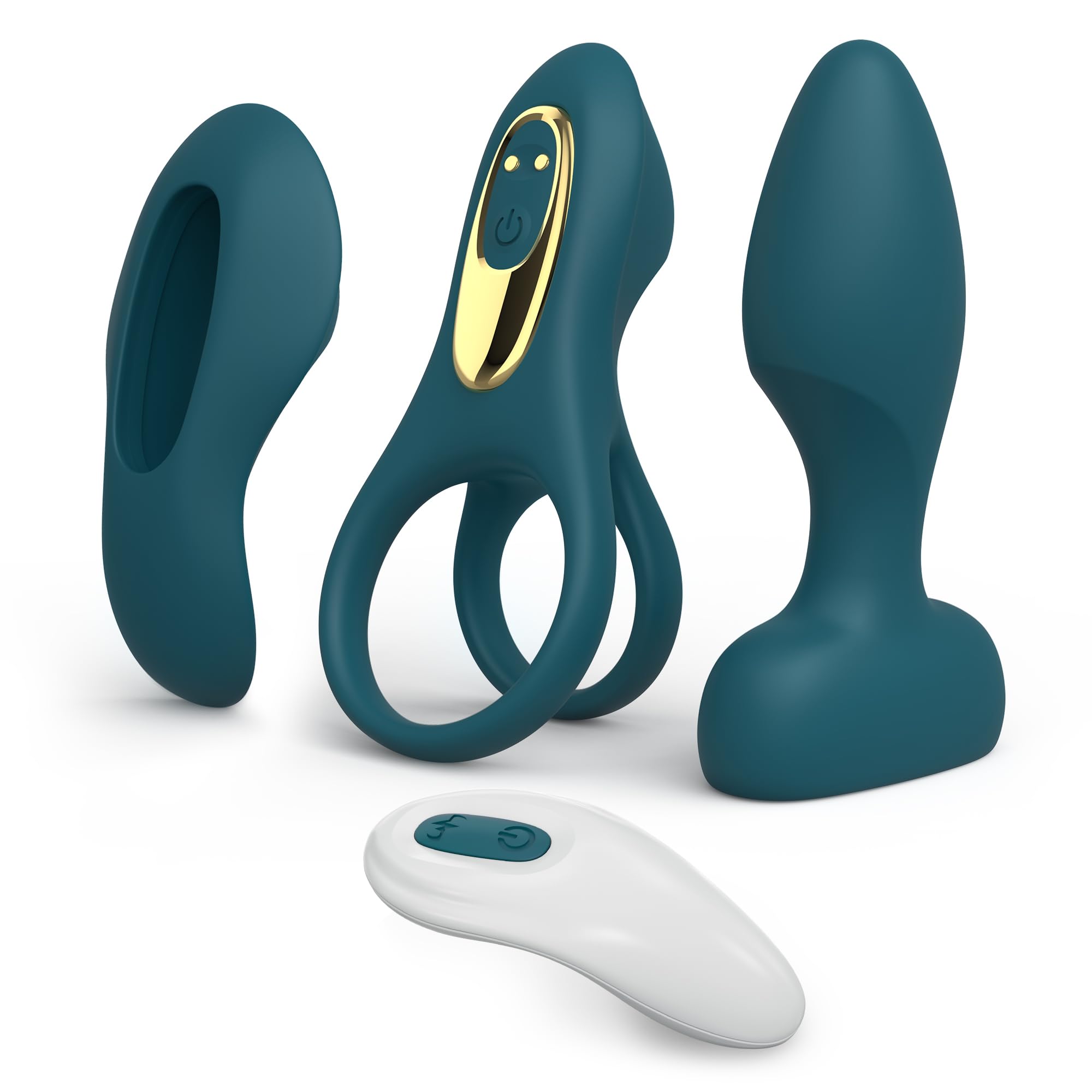 Tracy's Dog Couples Vibrator Kit - Includes Vibrating Cock Ring, Panty Vibrator & Butt Plug with Removable Rechargeable Bullet, Remote-Controlled Adult Sex Toy Set for Women & Couples Pleasure Play: Green