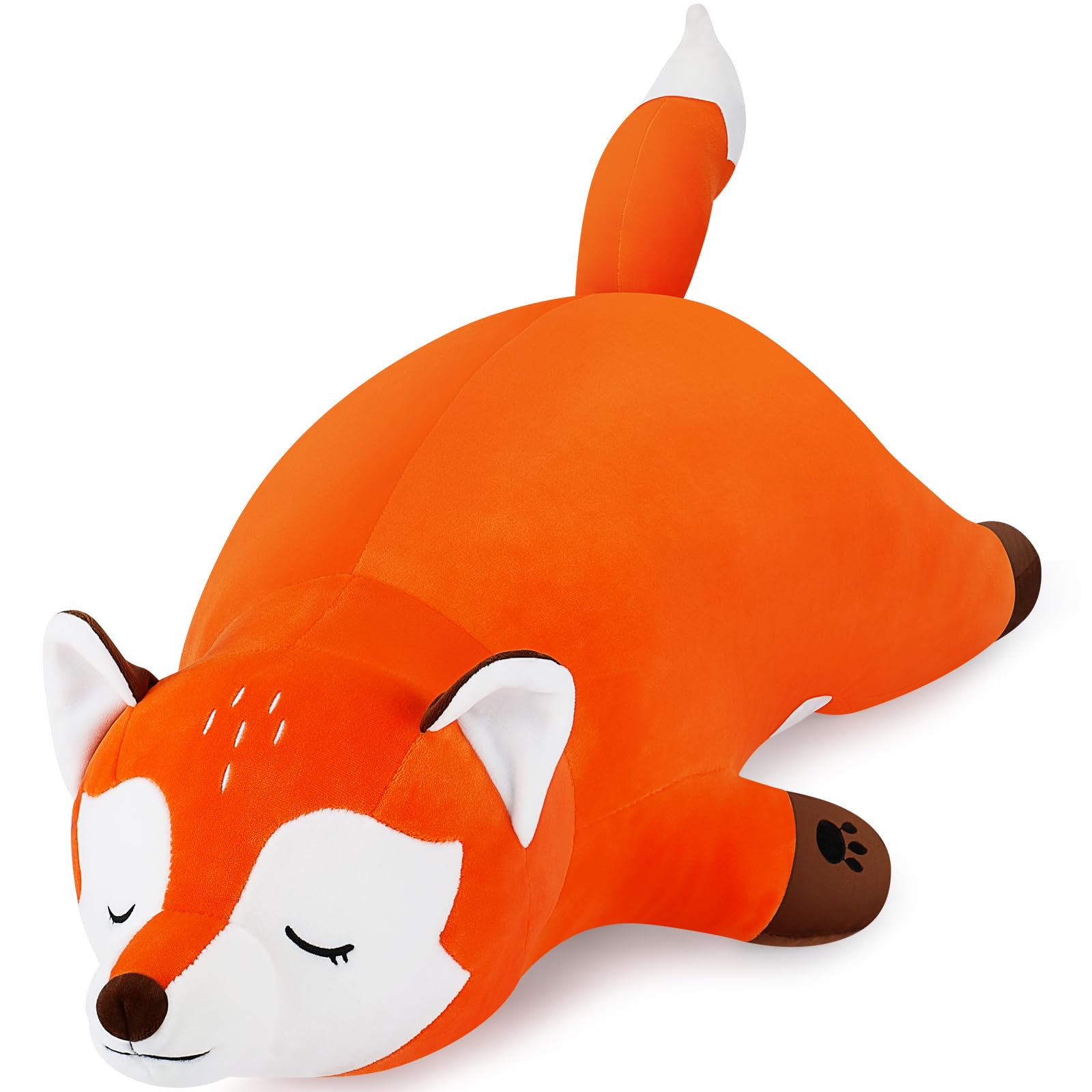 Auspicious beginning 30''  Stuffed Animal Plush Pillow, Huskies Anime Body Pillow, Kawaii Stuff Animal Plush Toy, Big Plushie Stuffed Dog Giant Plush Throw Pillow Gifts for Boys Girls: Orange Fox