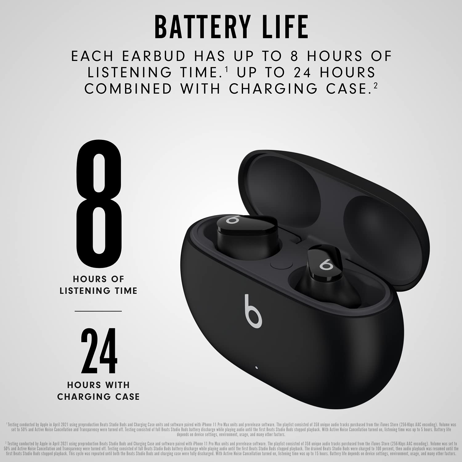 Beats Studio Buds - True Wireless Noise Cancelling Earbuds - Compatible with Apple & Android, Built-in Microphone, IPX4 Rating, Sweat Resistant Earphones, Class 1 Bluetooth Headphones - Sunset Pink: Beats Studio Buds in Black with Apple 20W USB-C Power Adapter