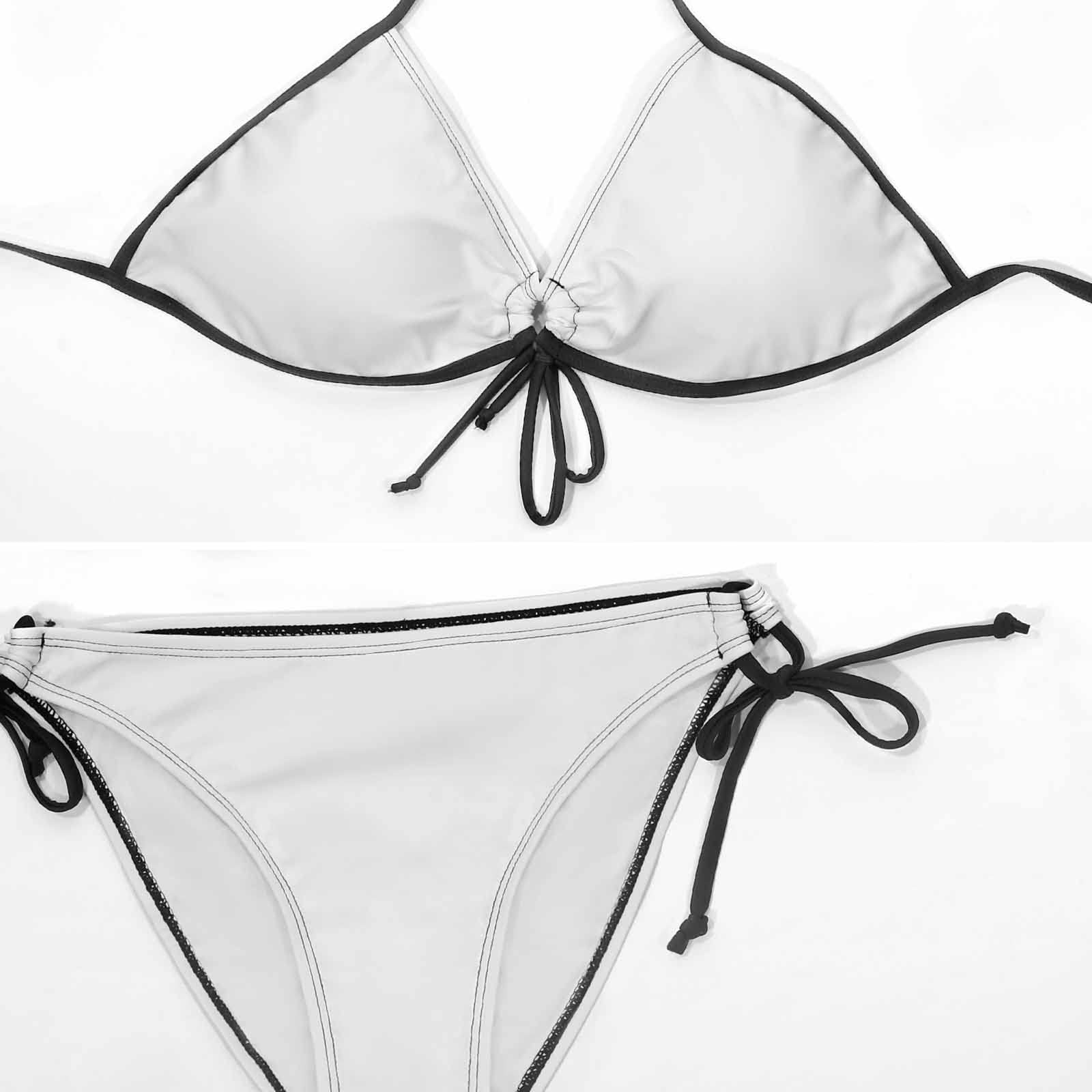 Lurhonp Women's Halter Padded Top Tie Side Bottom Swimsuit Cow Print 2 Piece Plus Size Bikini Bathing Suits thumbnail 5
