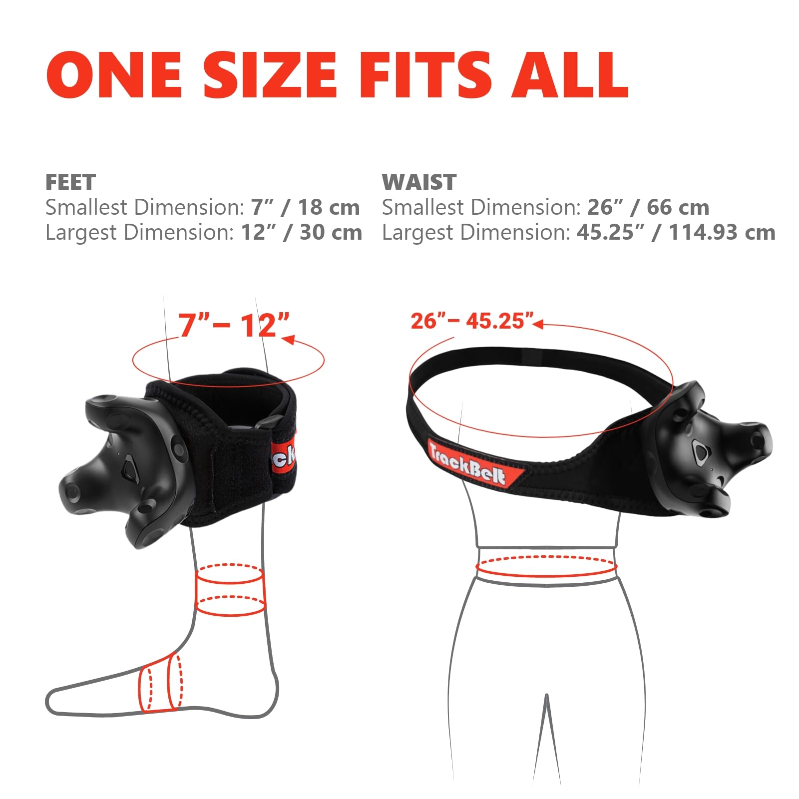 Rebuff Reality Trackstraps for Vive Tracker 3.0, 2.0, Vive UltimateTracker, Tundra Tracker – Empower Full Body Tracking in VR Chat, Dance Dash, and Other FBT Apps (Tracker Sold Separately), Black