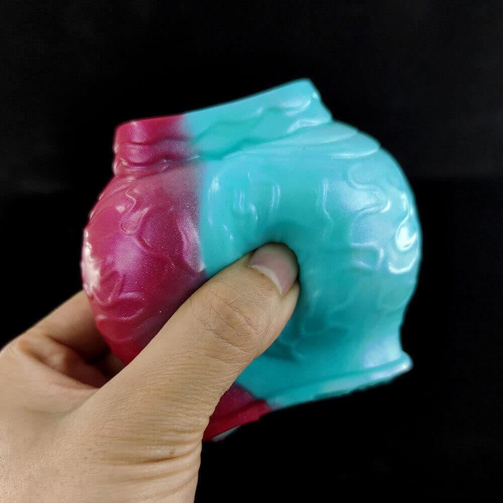 Silicone Large Knot Dildo Cock Ring Penis Sleeve Vaginal Anal Stimulate Ring Toys (M): Large