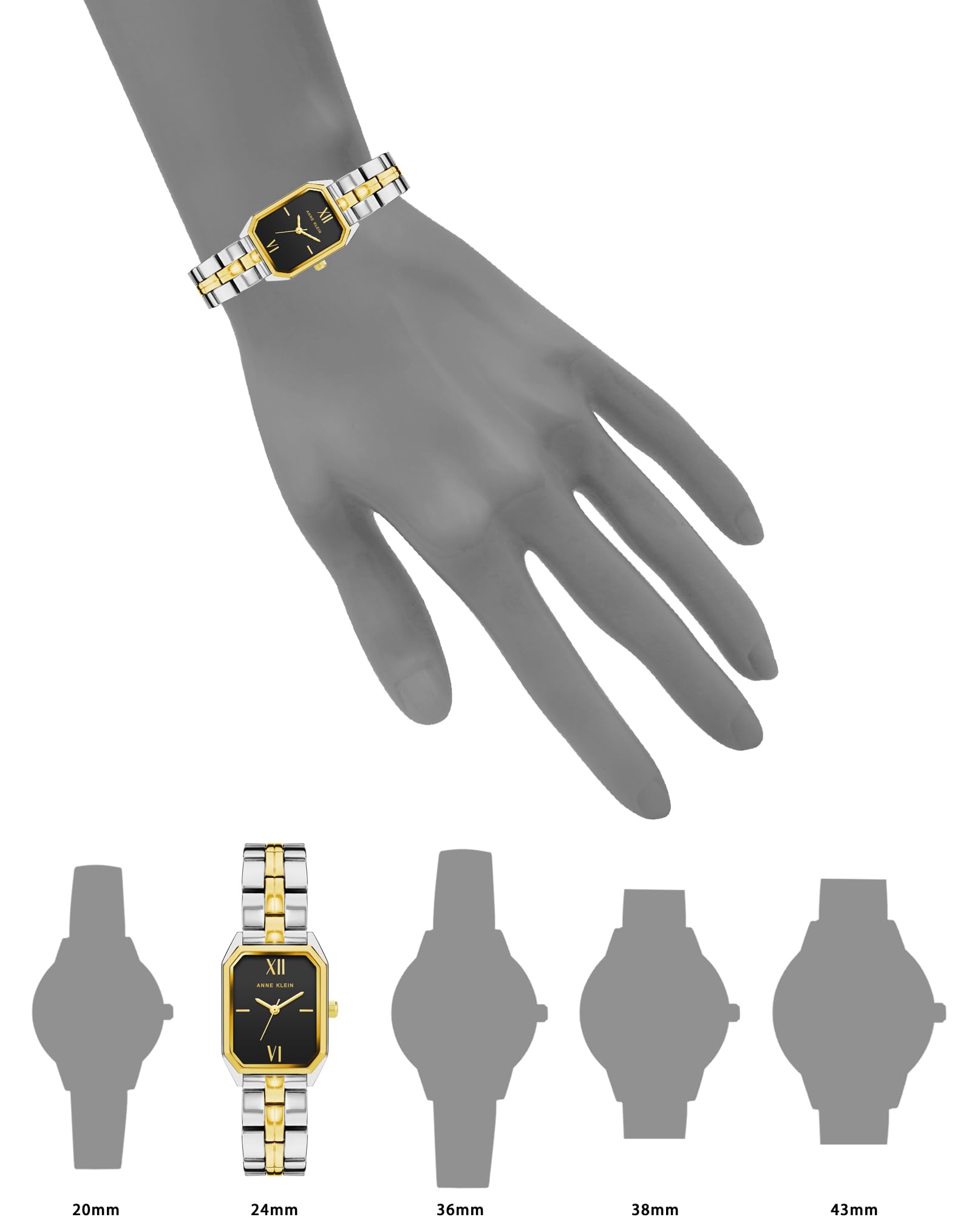Anne Klein Women's Bracelet Watch: Two Tone/Black