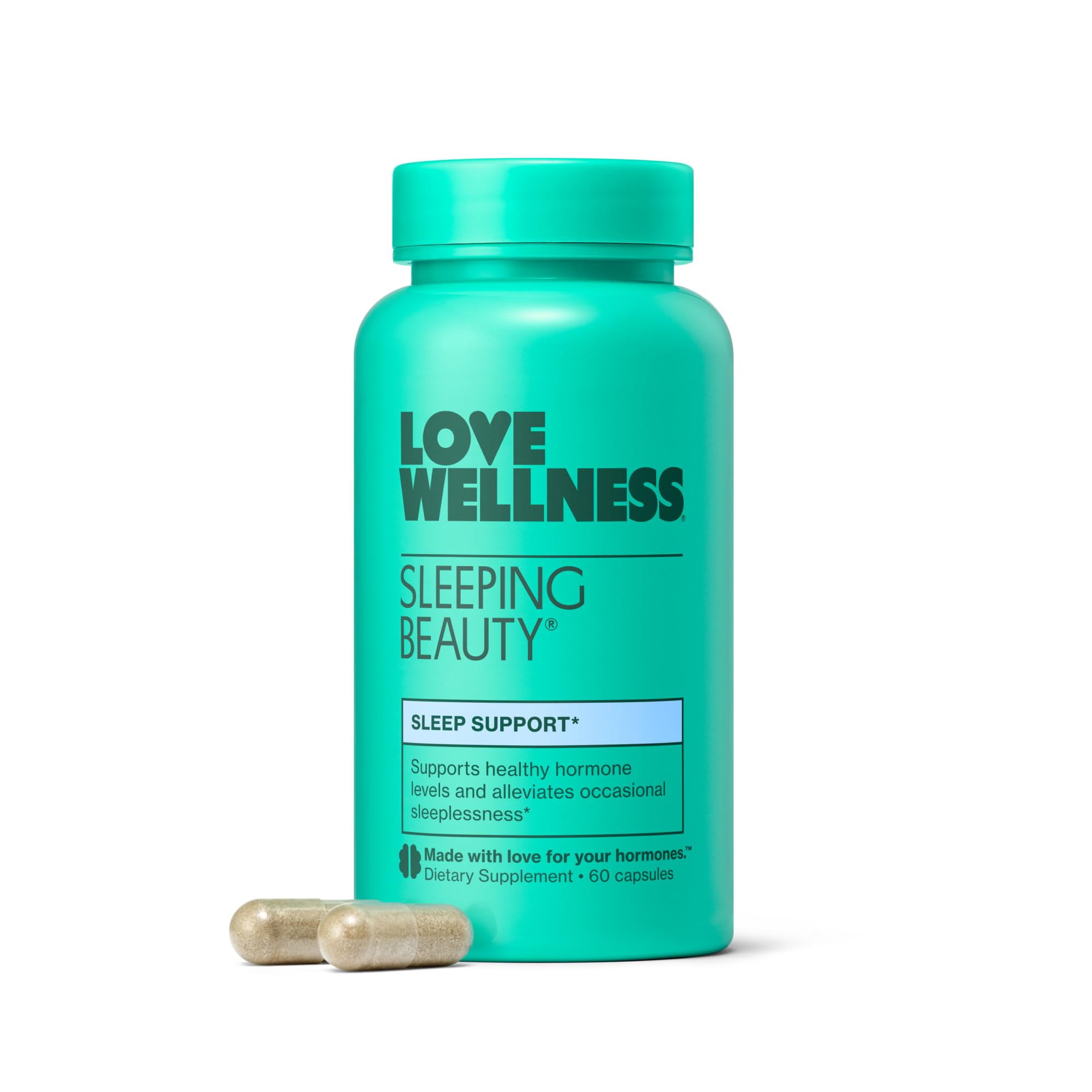 Love Wellness Sleeping Beauty | Sleep Support with Melatonin, Magnesium & L-Theanine | Promotes Restful Sleep, Relaxation & Calmness | Organic Valerian Root Powder & Lemon Balm | 60 Count: Love Wellness Sleeping Beauty | Sleep Support with Melatonin, Magnesium & L-Theanine | Promotes Restful Sleep, Relaxation & Calmness | Organic Valerian Root Powder & Lemon Balm | 60 Count