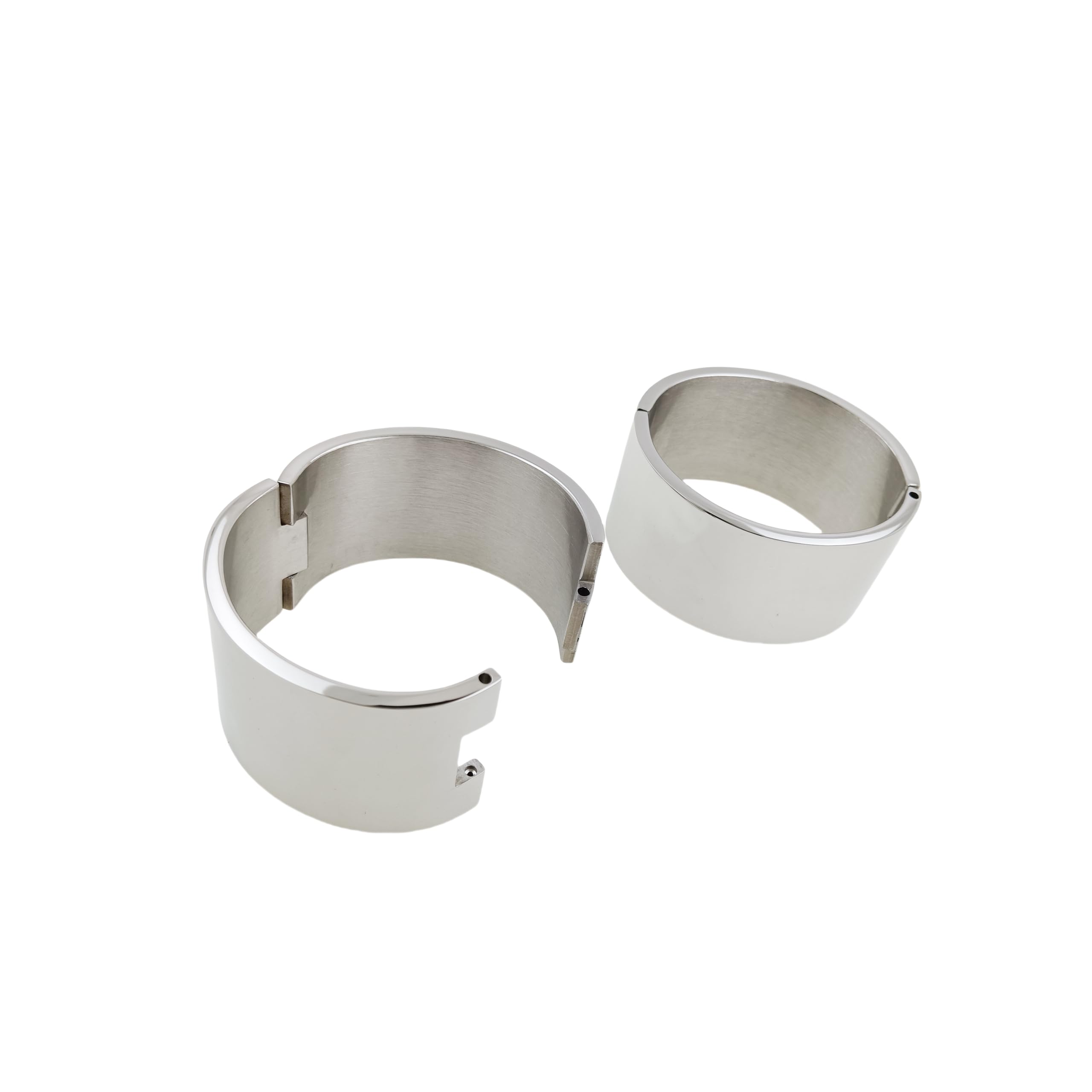 ACECHANNEL Polished shining stainless steel oval shape wrist ankle cuffs lockable bangle salve bracelets: ACECHANNEL Polished shining stainless steel oval shape wrist ankle cuffs lockable bangle salve bracelets
