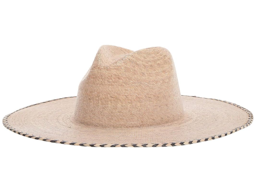 L*Space Dean Hat for Women, Wide-Brimmed Hat for Summer, Sun Protection, Vacation, Contrast Weaved Edge, 100% Palm