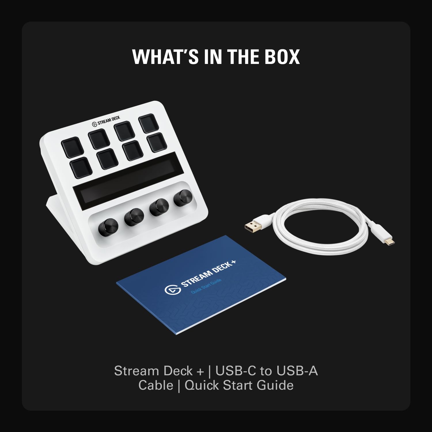 Elgato Stream Deck +, Audio Mixer, Production Console and Studio Controller for Content Creators, Streaming, Gaming, with customizable touch strip dials and LCD keys, works with Mac and PC: White Stream Deck +