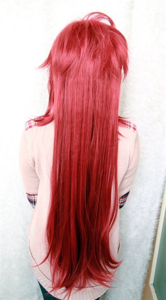 KiyaCos Cosplay Wig Crimson Grell Sutcliff Long  Women Men Anime Show Party Halloween Synthetic Hair Wigs