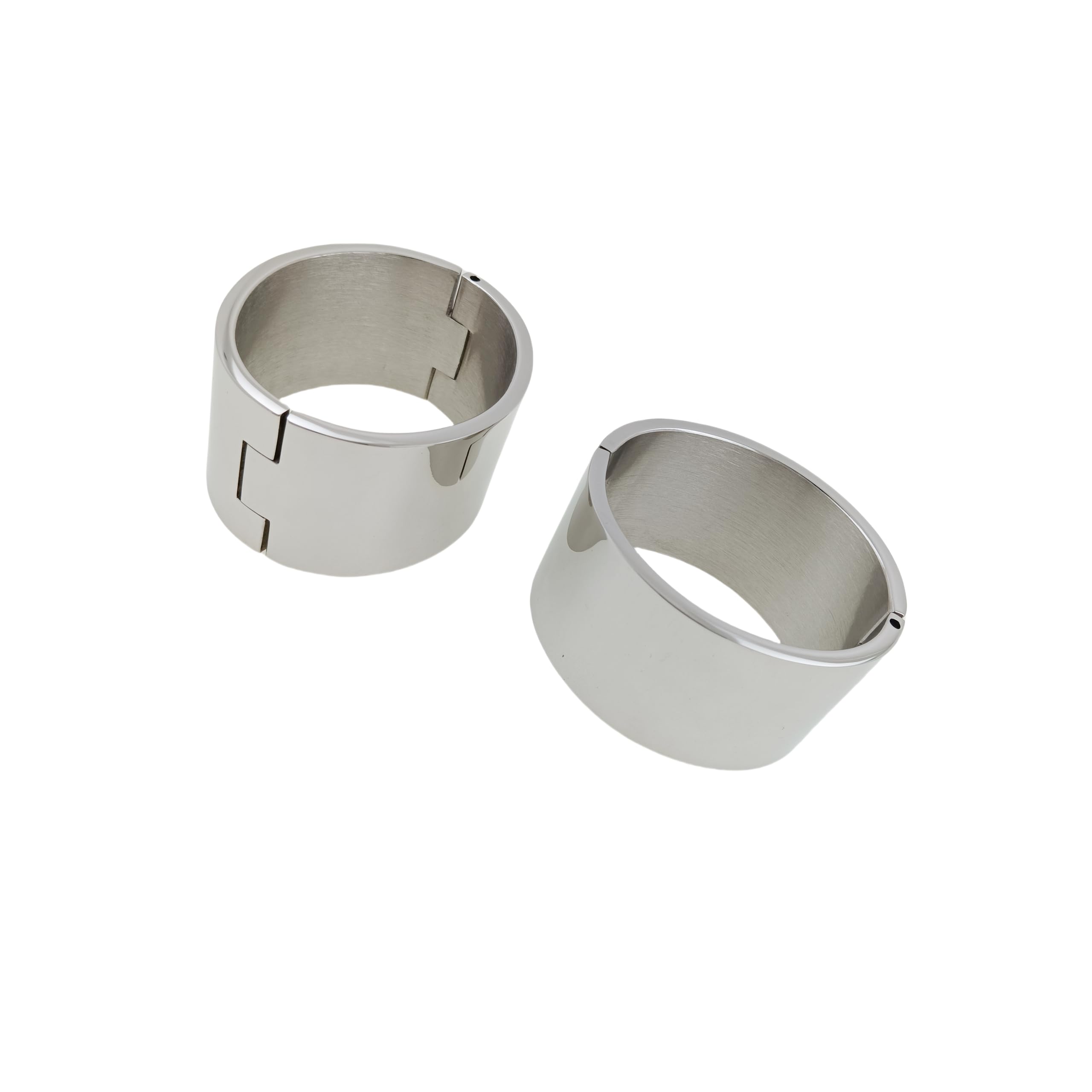 ACECHANNEL Polished shining stainless steel oval shape wrist ankle cuffs lockable bangle salve bracelets: ACECHANNEL Polished shining stainless steel oval shape wrist ankle cuffs lockable bangle salve bracelets