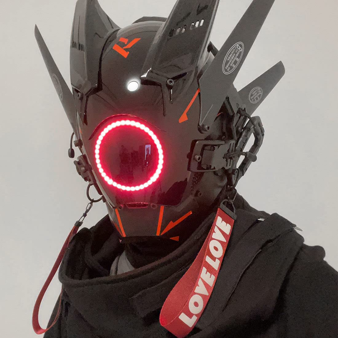OYDL Cosplay Helmet for Men, Futuristic Tech Punk Mask with LED Light for Cyberpunk Cosplay: Type G