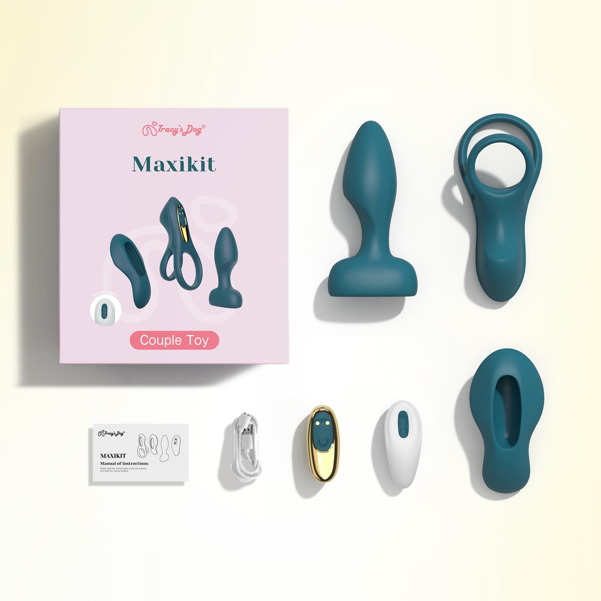 Tracy's Dog Couples Vibrator Kit - Includes Vibrating Cock Ring, Panty Vibrator & Butt Plug with Removable Rechargeable Bullet, Remote-Controlled Adult Sex Toy Set for Women & Couples Pleasure Play: Green