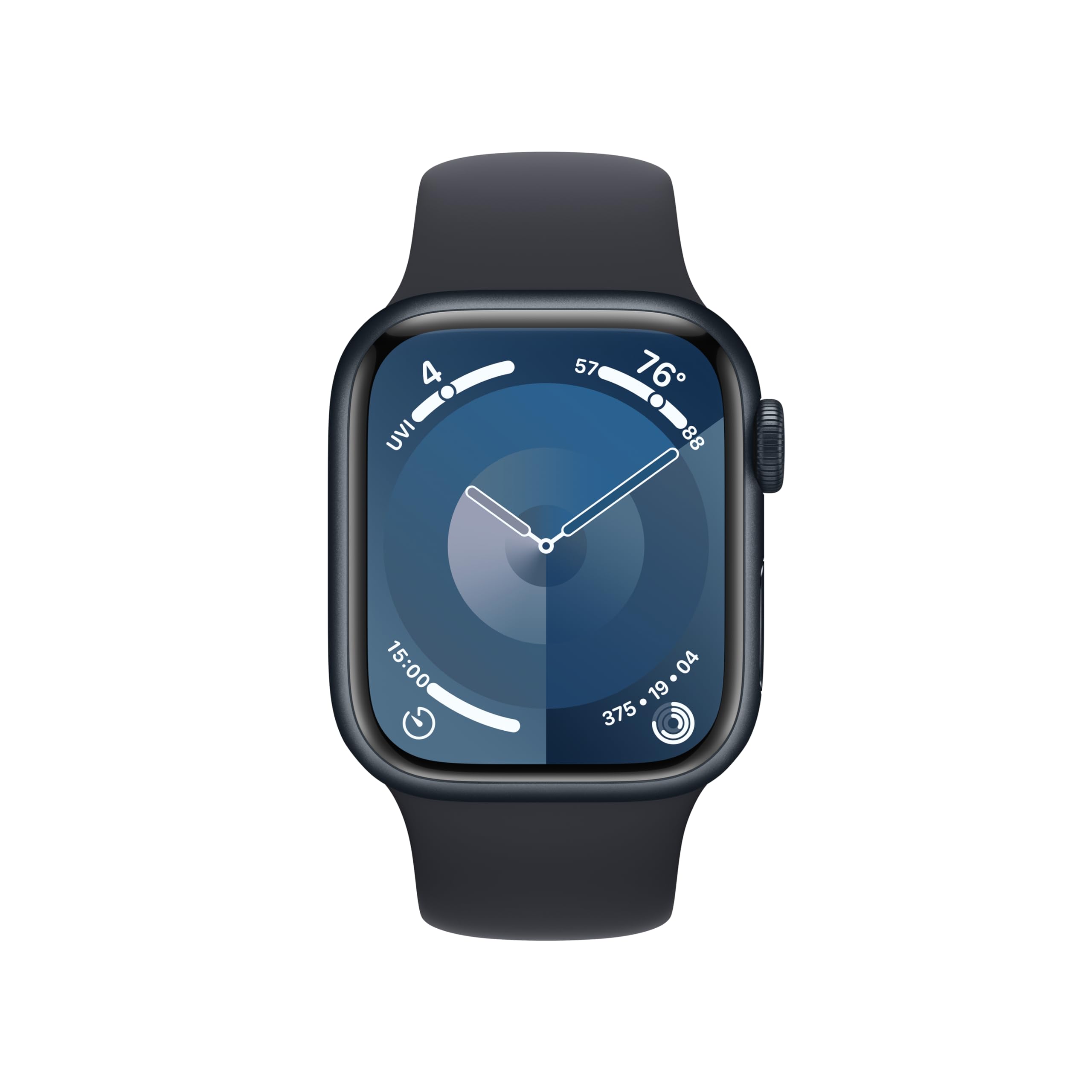 Apple Watch Series 9 [GPS 41mm] Smartwatch with Pink Aluminum Case with Light Pink Sport Loop One Size. Fitness Tracker, ECG Apps, Always-On Retina Display, Carbon Neutral Pink Aluminum Case with Light Pink Sport Loop 41mm Case One Size - fits 130–200mm wrists: Midnight Aluminum Case with Midnight Sport Band 41mm Case M/L - fits 150&#x2013;200mm wrists