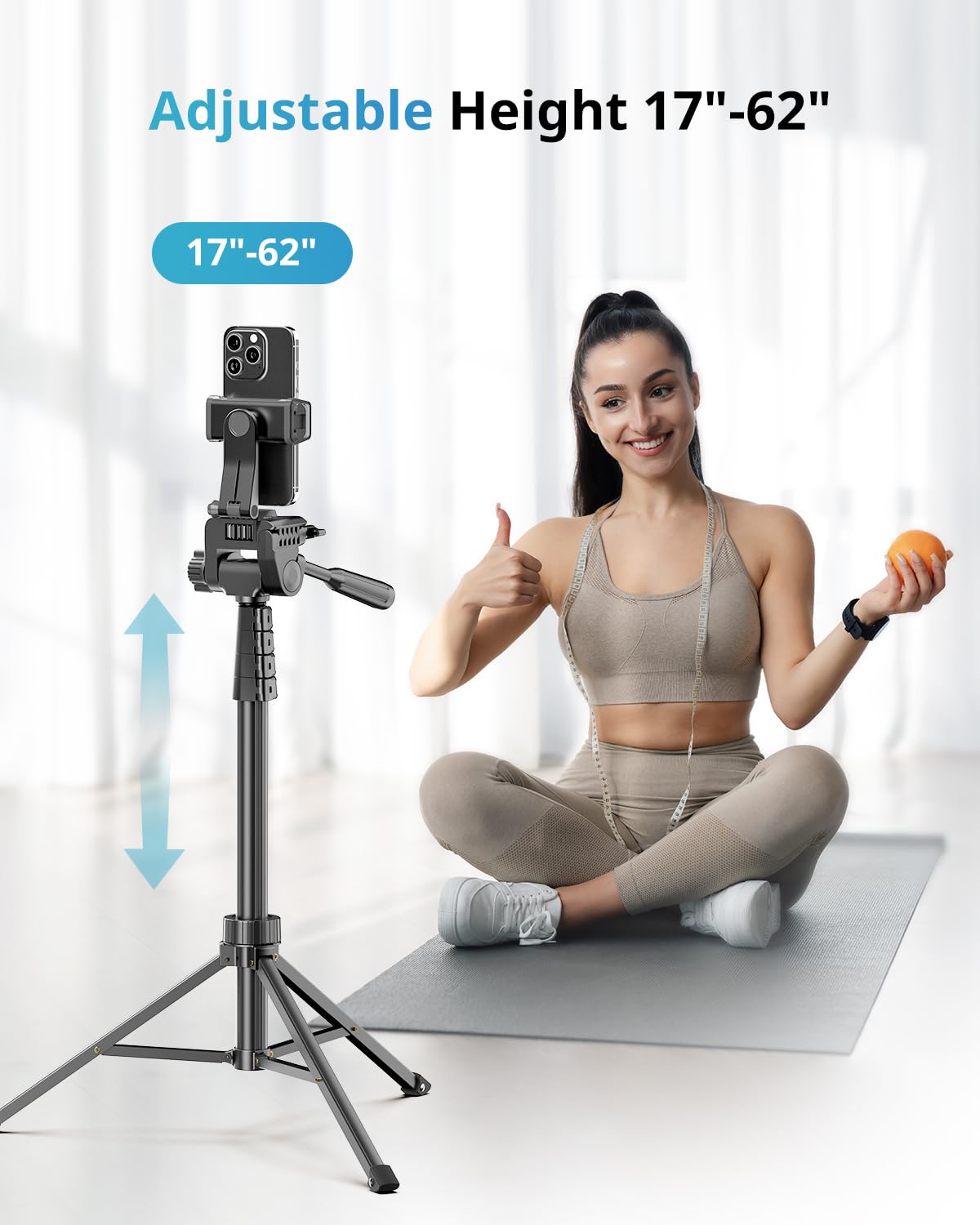 UBeesize 12'' Selfie Ring Light with 62’’ Tripod Stand for Video Recording, Live Streaming(YouTube, Instagram, TIK Tok), Compatible with Phones, Cameras and Webcams: RGB,White,Warm,Daylight Black