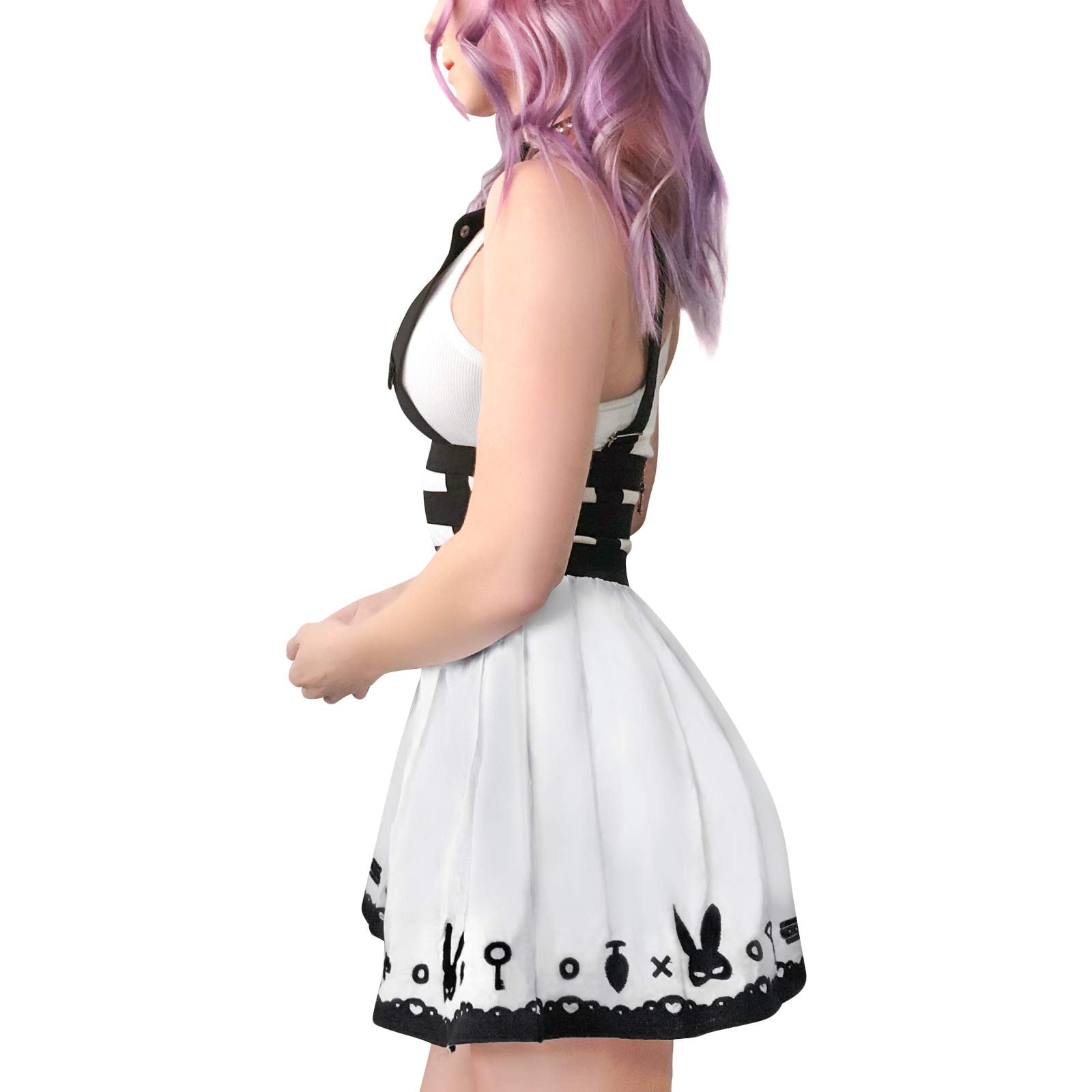 Littleforbig Overall Skirt Romper - Bunny Overall Skirt: Black Small