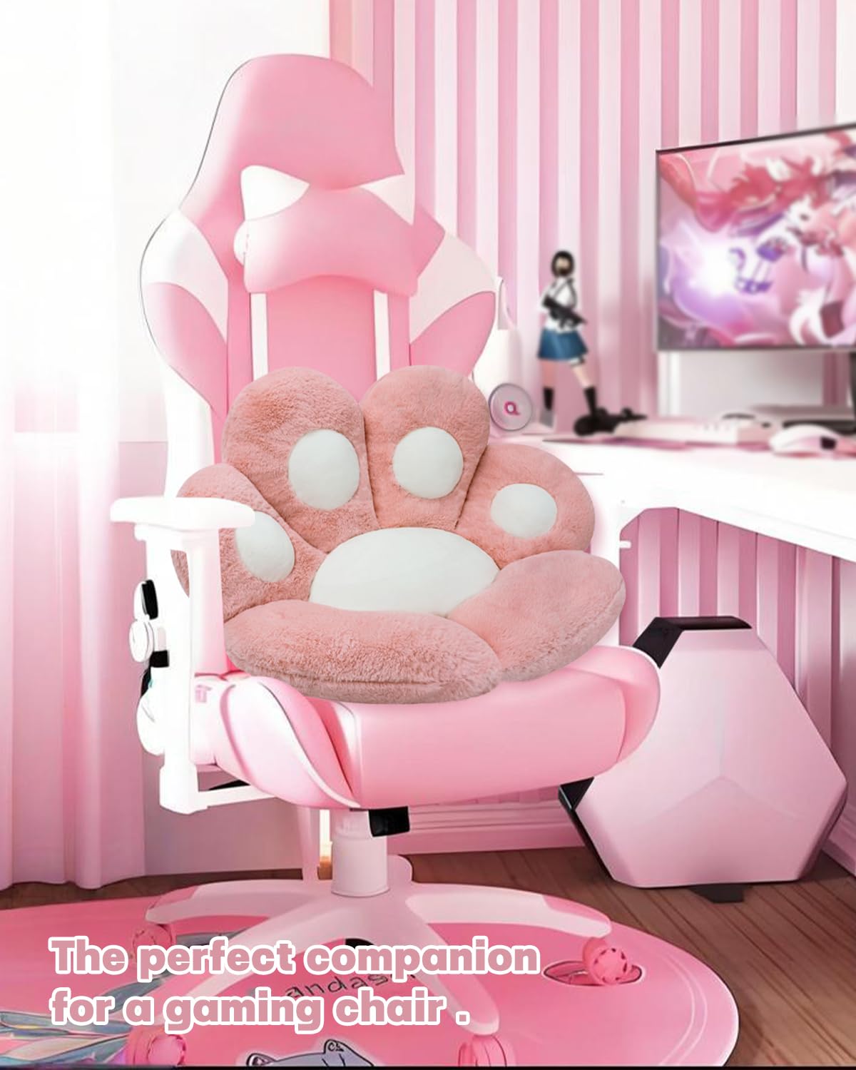 MOONBEEKI Cat Paw Cushion Chair Comfy Kawaii Plush Seat Cushions Shape Lazy Pillow for Gamer Chair 28"x 24" Cozy Floor Cute Seat Kawaii for Girl Worker Gift, Dining Room Bedroom Decorate Black: MOONBEEKI Cat Paw Cushion Chair Comfy Kawaii Chair Plush Seat Cushions Shape Lazy Pillow for Gamer Chair 28"x 24" Cozy Floor Cute Seat Kawaii for Girl Worker Gift, Dining Room Bedroom Decorate