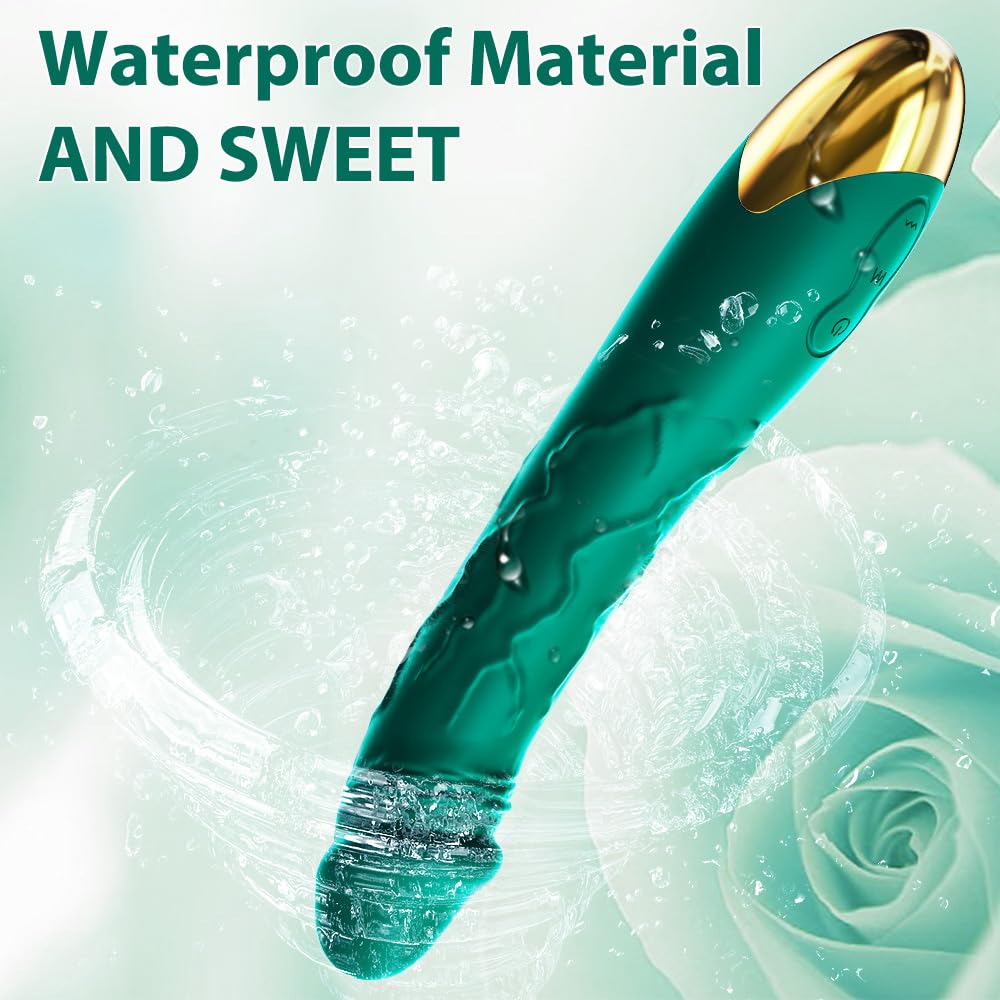 7.6 Inch Realistic Dildo Vibrator for Women，10 Powerful Vibration Modes for Clitoral and G-spot Stimulation, Waterproof Rose Adult Sex Toys for Women and Couples: Green