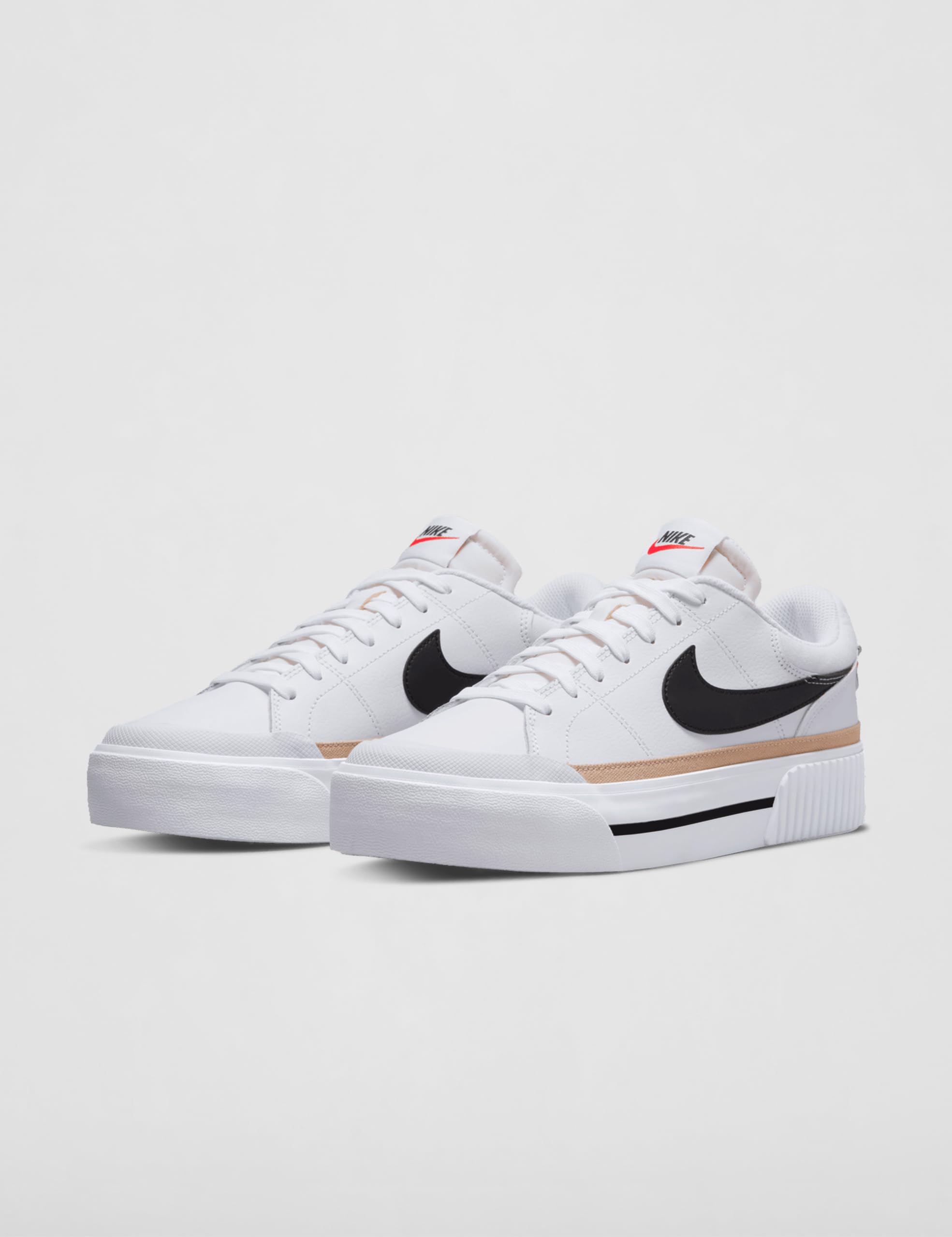 Nike Women's Court Legacy Lift Shoes: 7.5 White/Black-hemp-team Orange