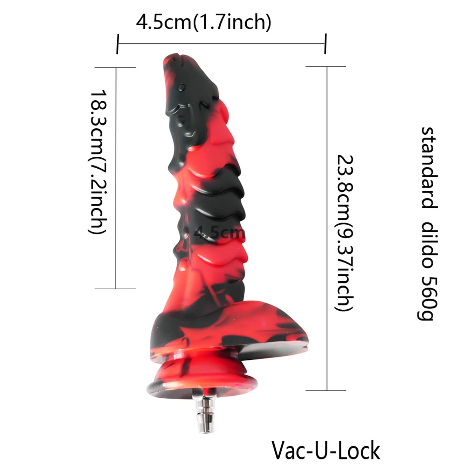 FREDORCH Realistic Silicone Dildo for Sex Machine Vac-U-Lock with Quick Air Connector Device User (Blue, 21.8cm/8.58nch)