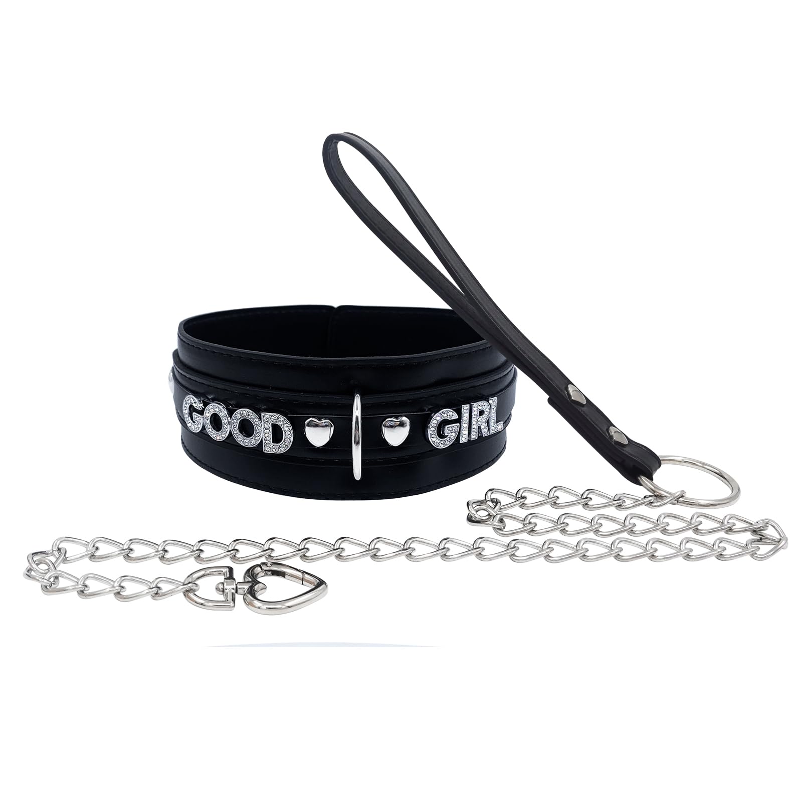 paloli Black Leather Furry Choker Collar for Women: GOOD
