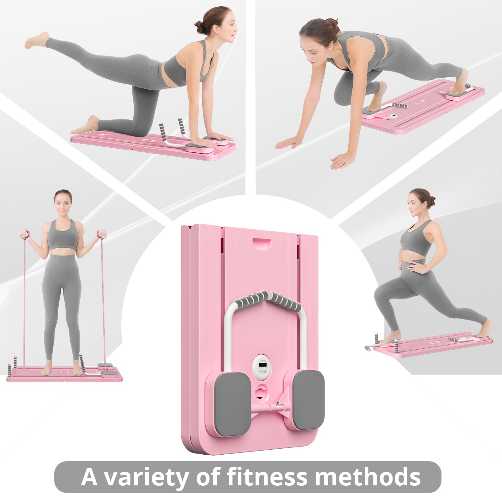 JANUA Pilates Board - Pilates Reformer Set, Multi-Purpose Foldable Pilates Reformer Board for Home, 5 in 1 Pilates Sliding Board