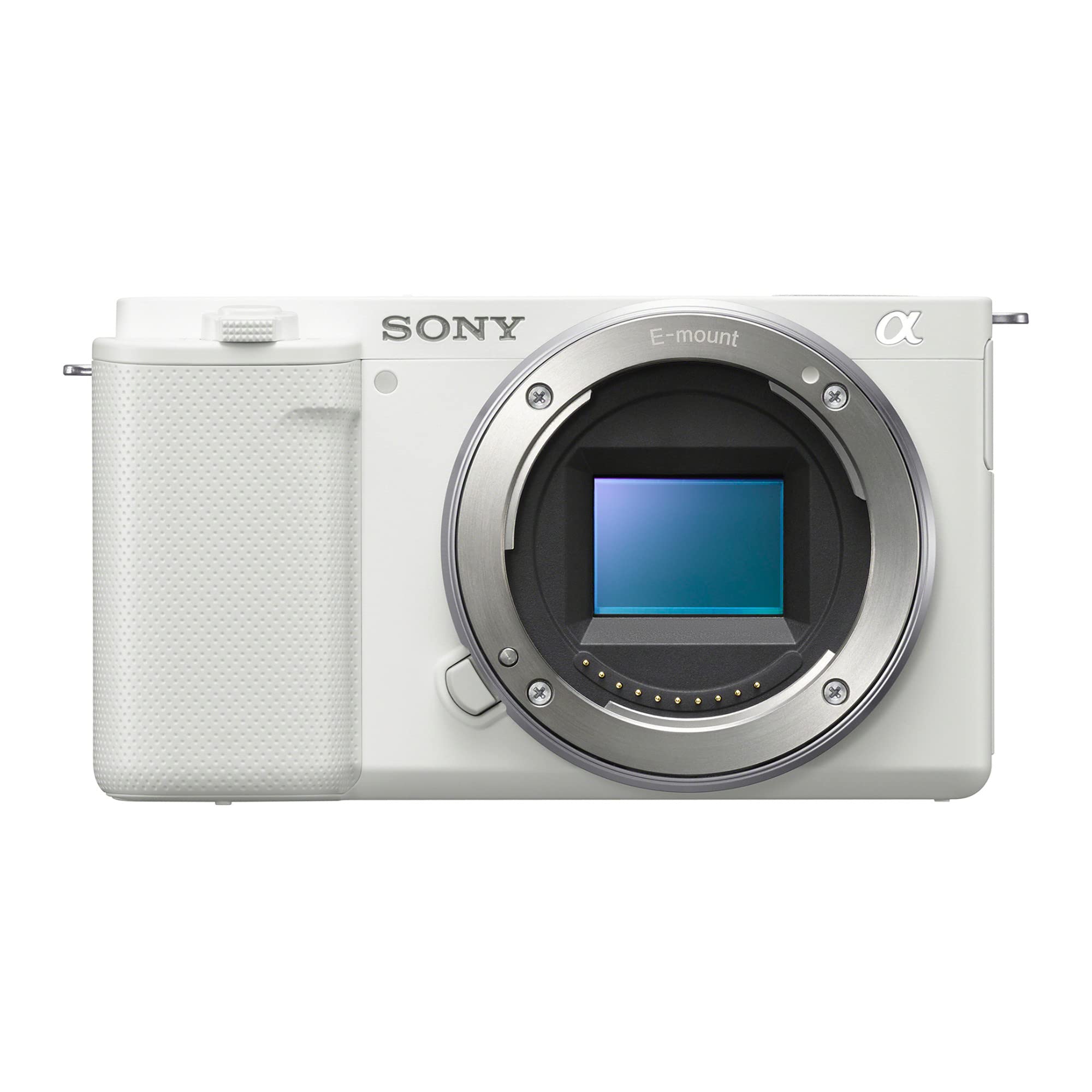 Sony Alpha ZV-E10 - APS-C Interchangeable Lens Mirrorless Vlog Camera Kit - Black: White Camera Only Base